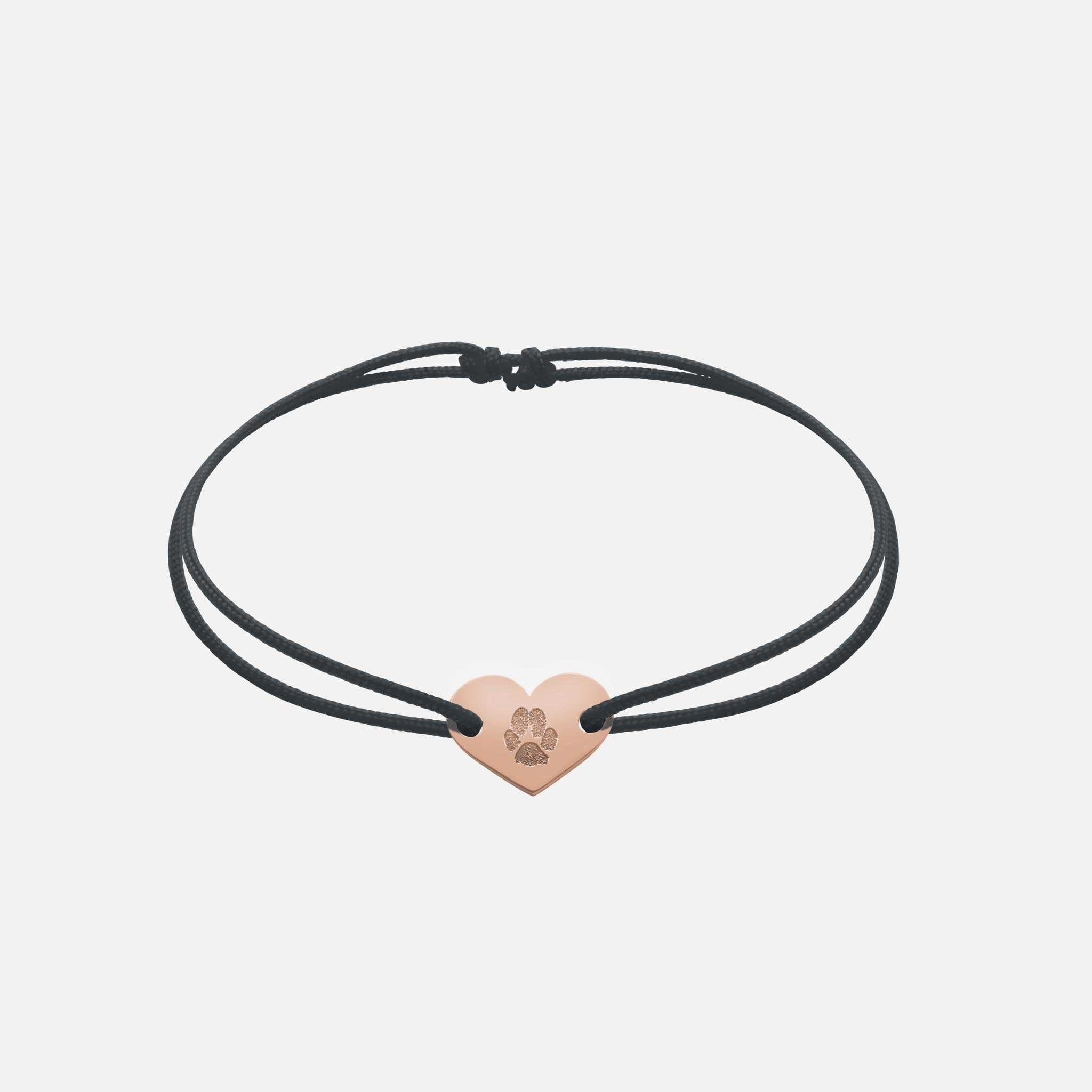 Friendship Bracelet With Heart Pendant (Rosegold)