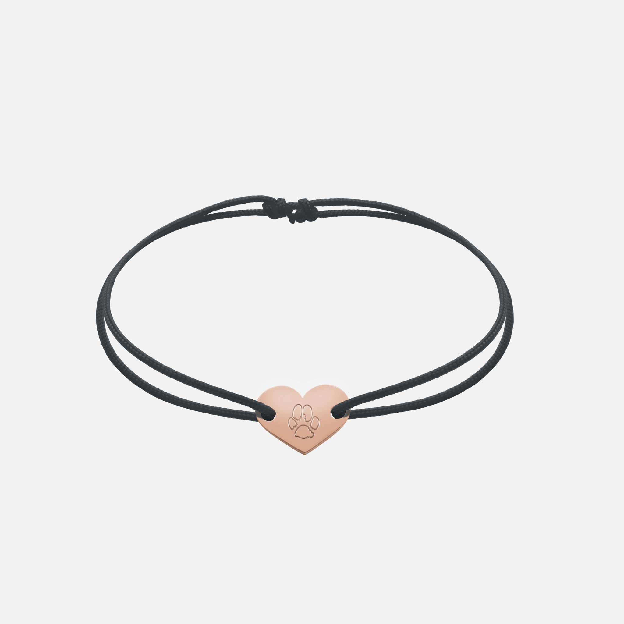 Friendship Bracelet With Heart Pendant (Rosegold)