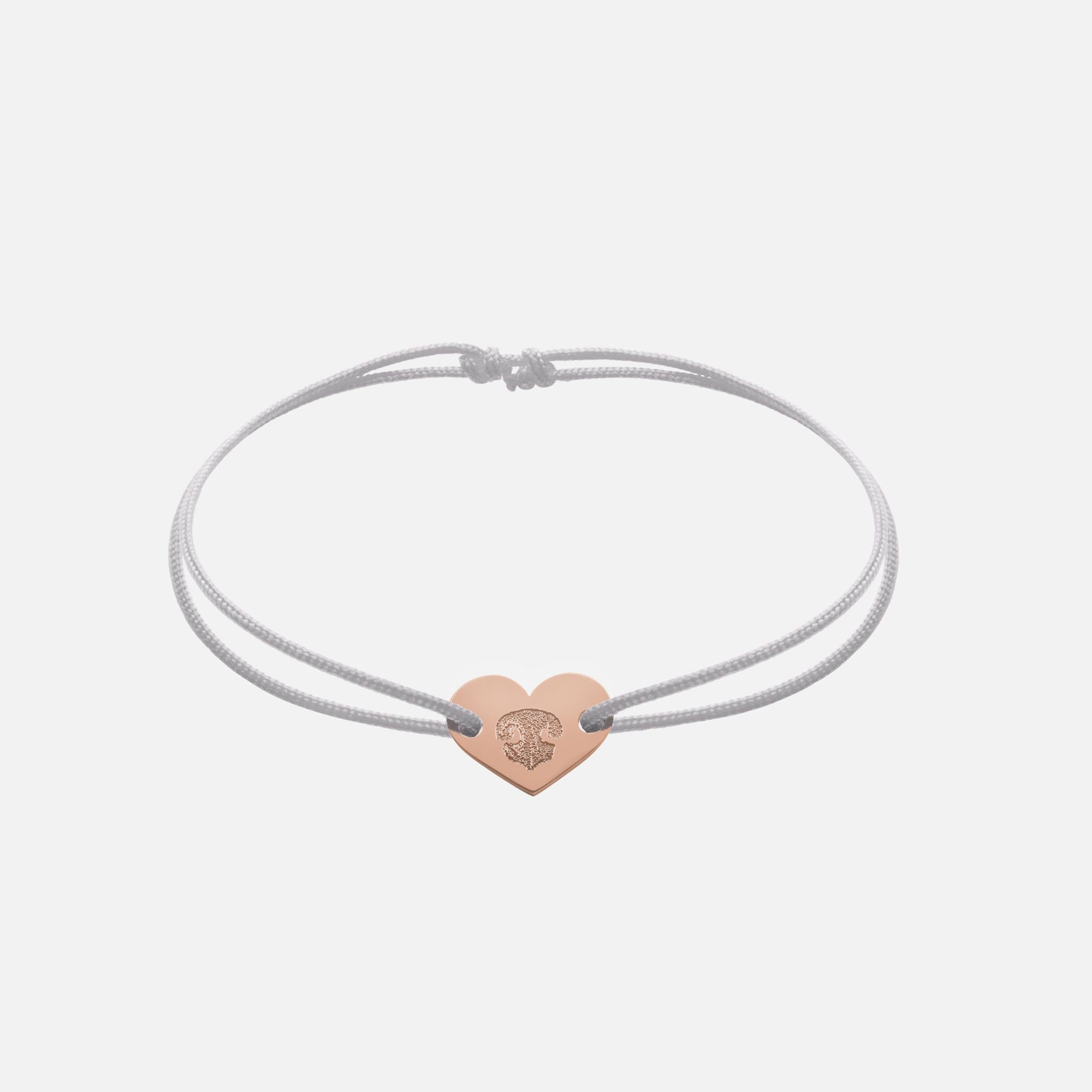 Friendship Bracelet With Heart Pendant (Rosegold)