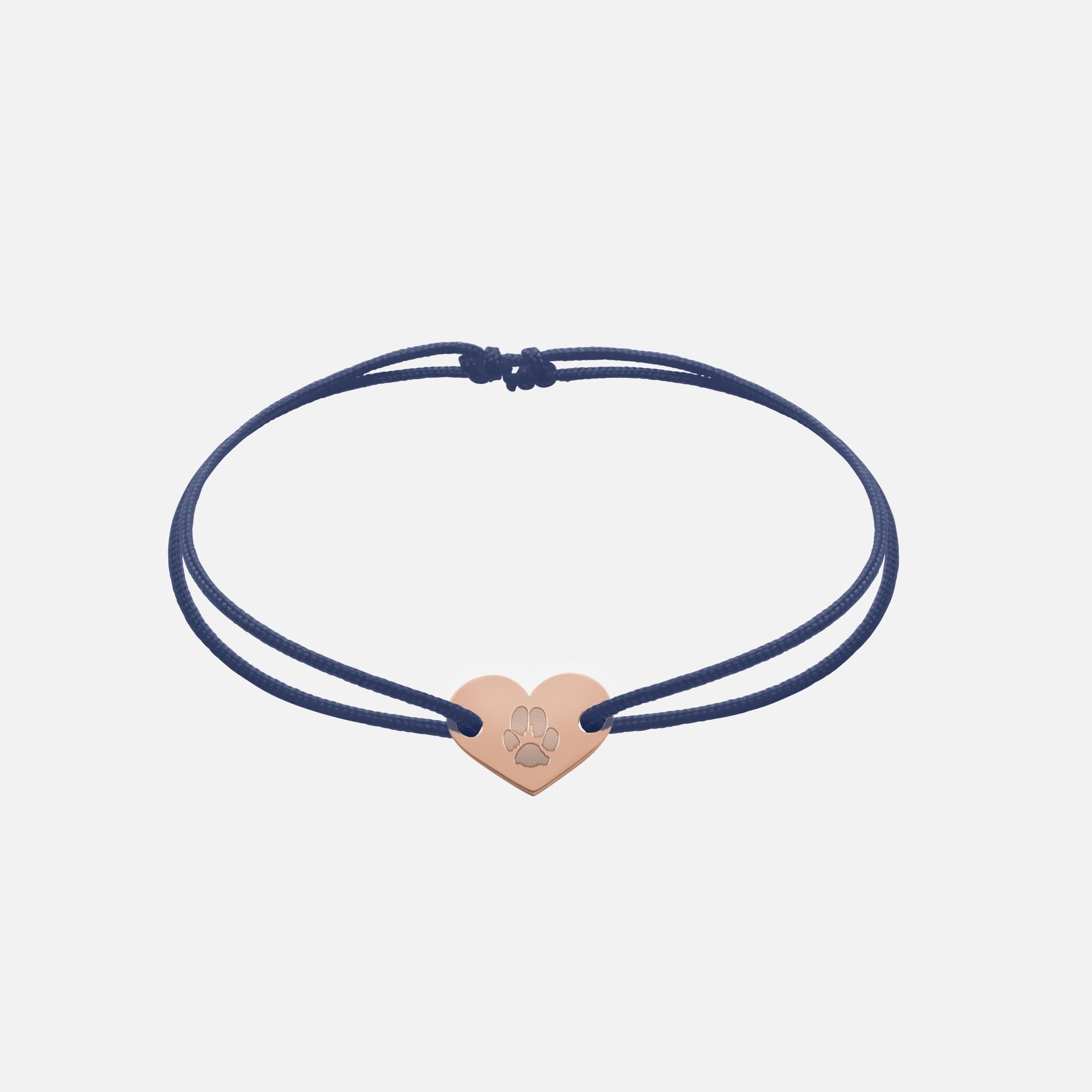 Friendship Bracelet With Heart Pendant (Rosegold)