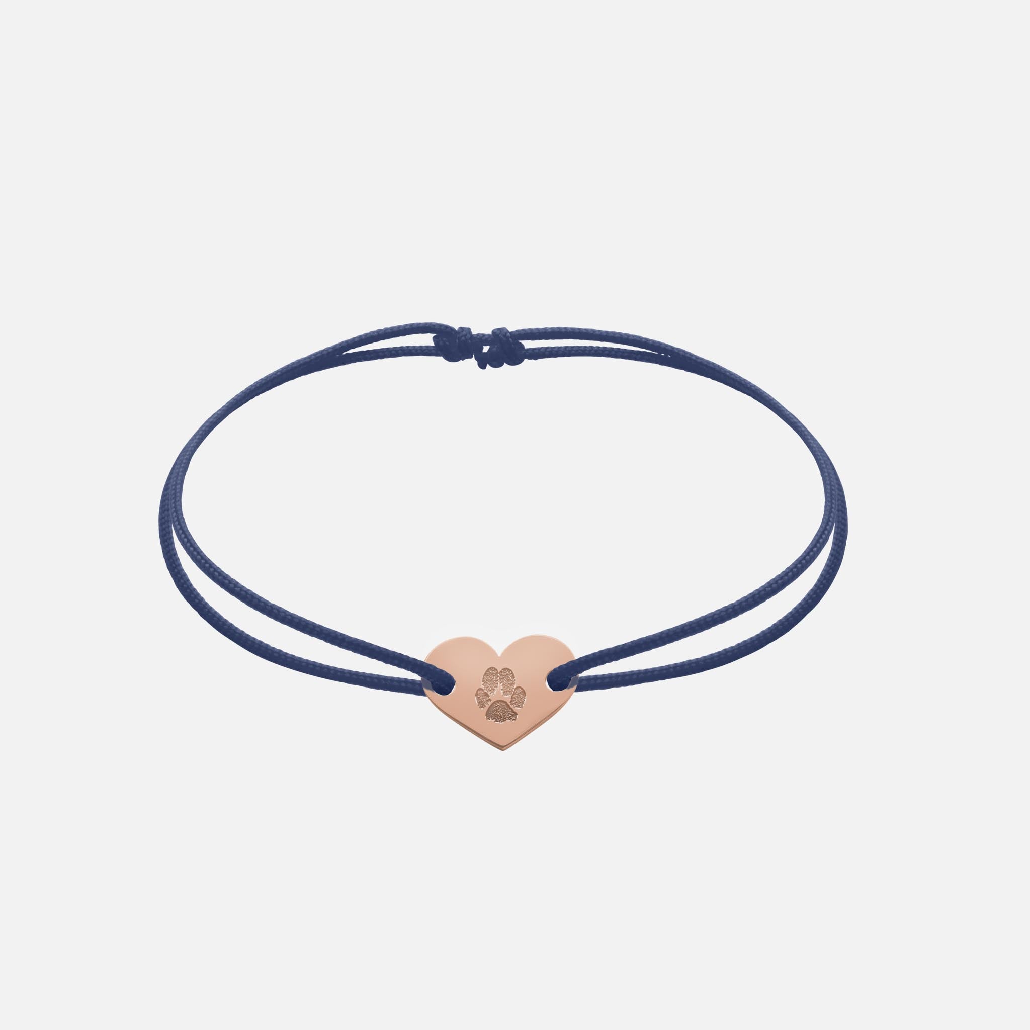 Friendship Bracelet With Heart Pendant (Rosegold)