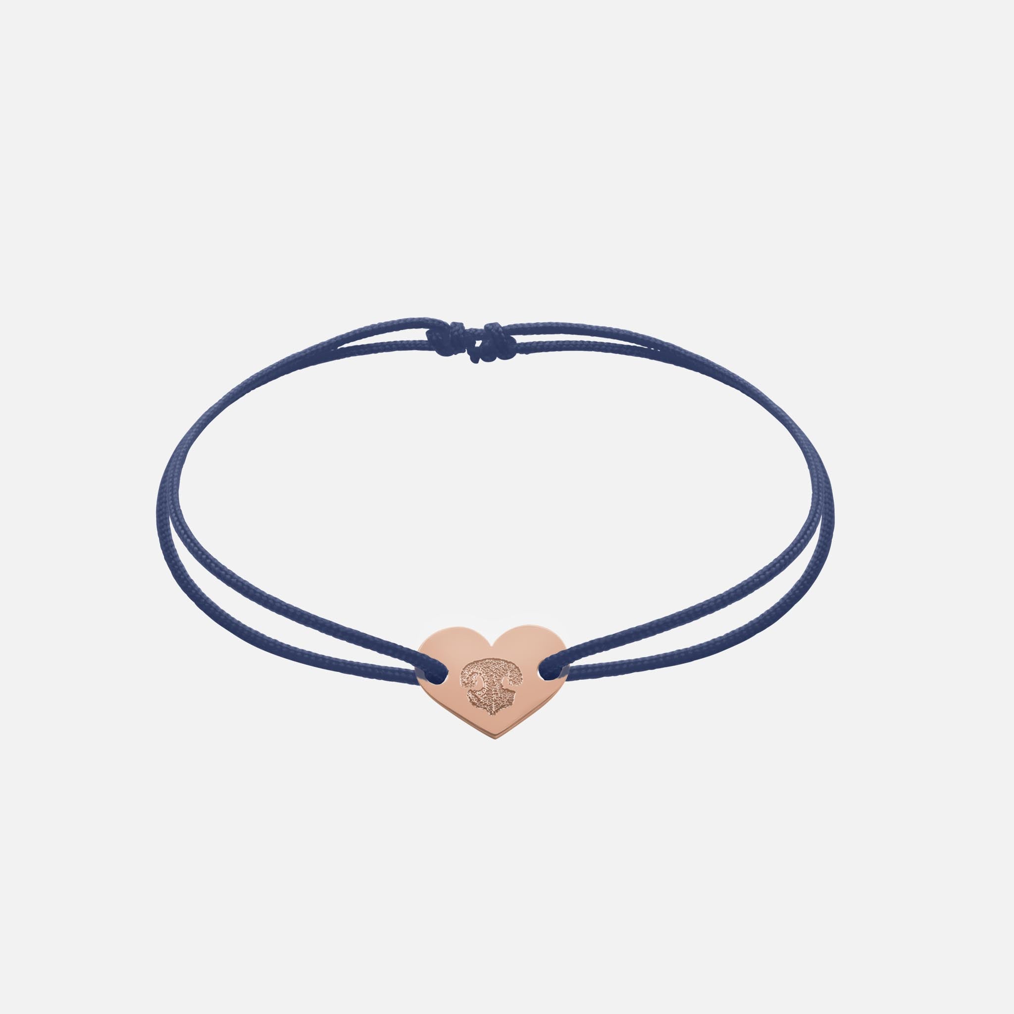 Friendship Bracelet With Heart Pendant (Rosegold)