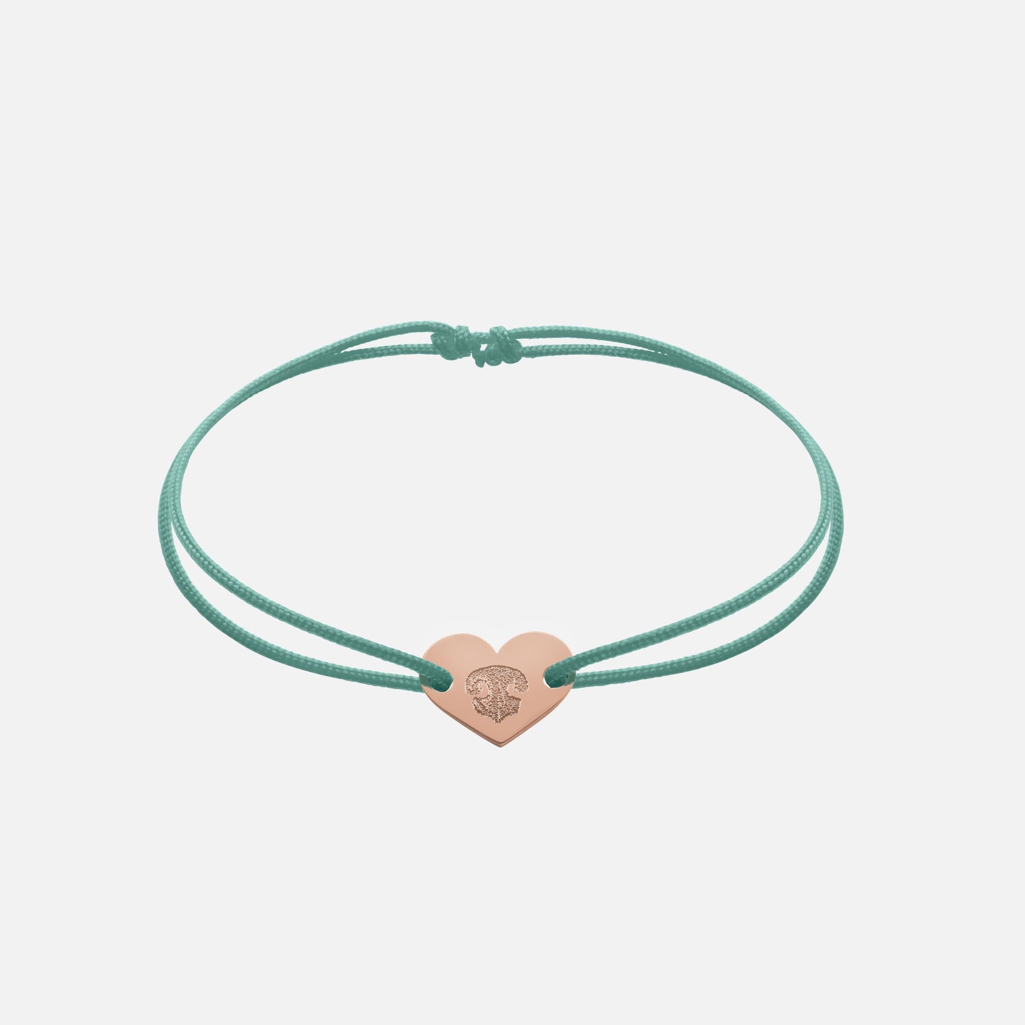 Friendship Bracelet With Heart Pendant (Rosegold)