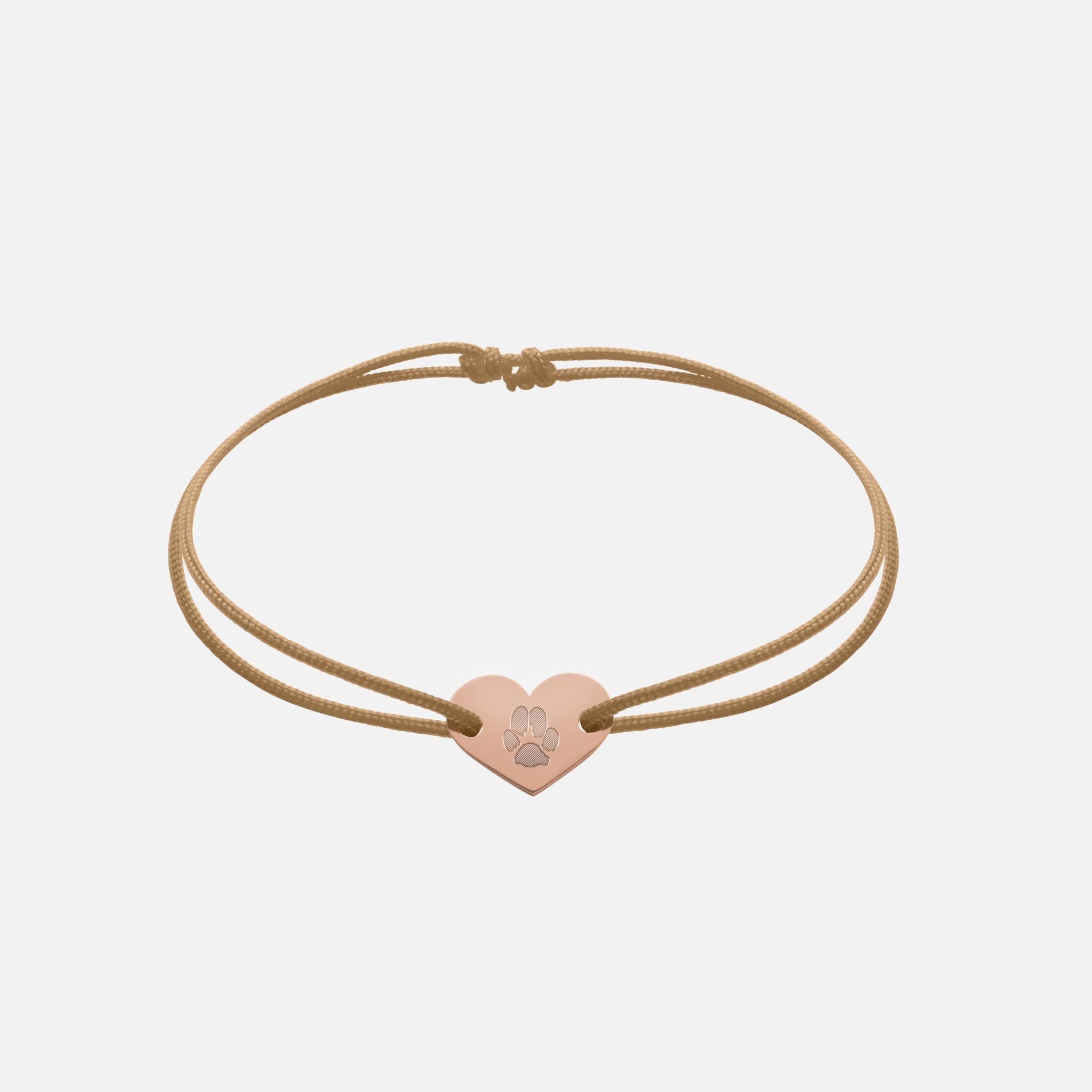 Friendship Bracelet With Heart Pendant (Rosegold)