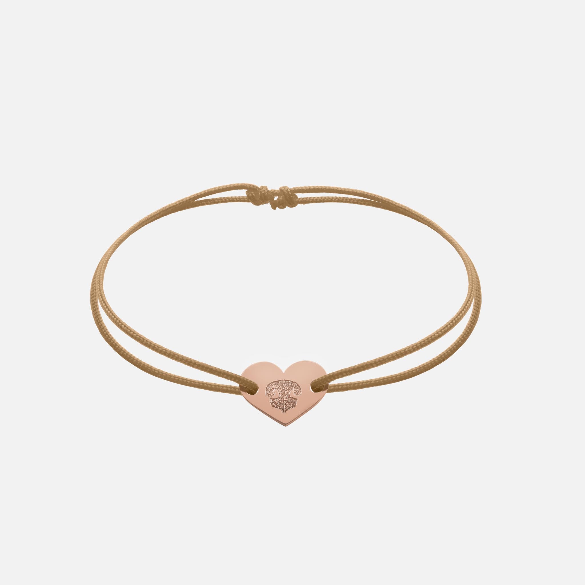 Friendship Bracelet With Heart Pendant (Rosegold)