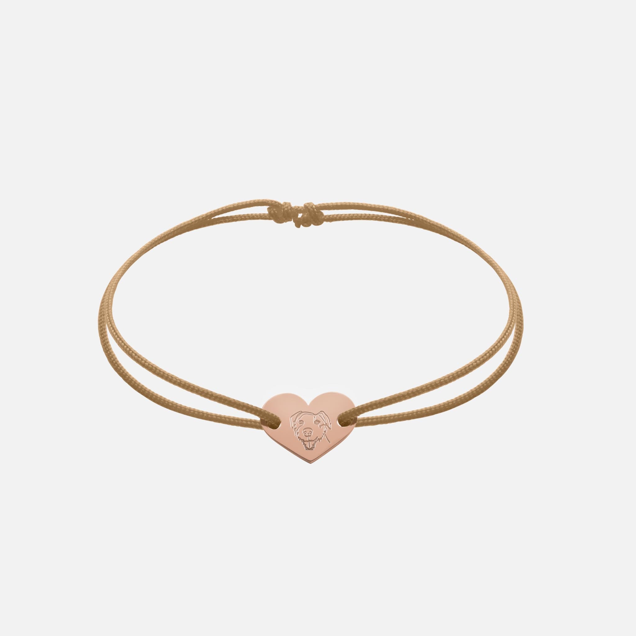 Friendship Bracelet With Heart Pendant (Rosegold)