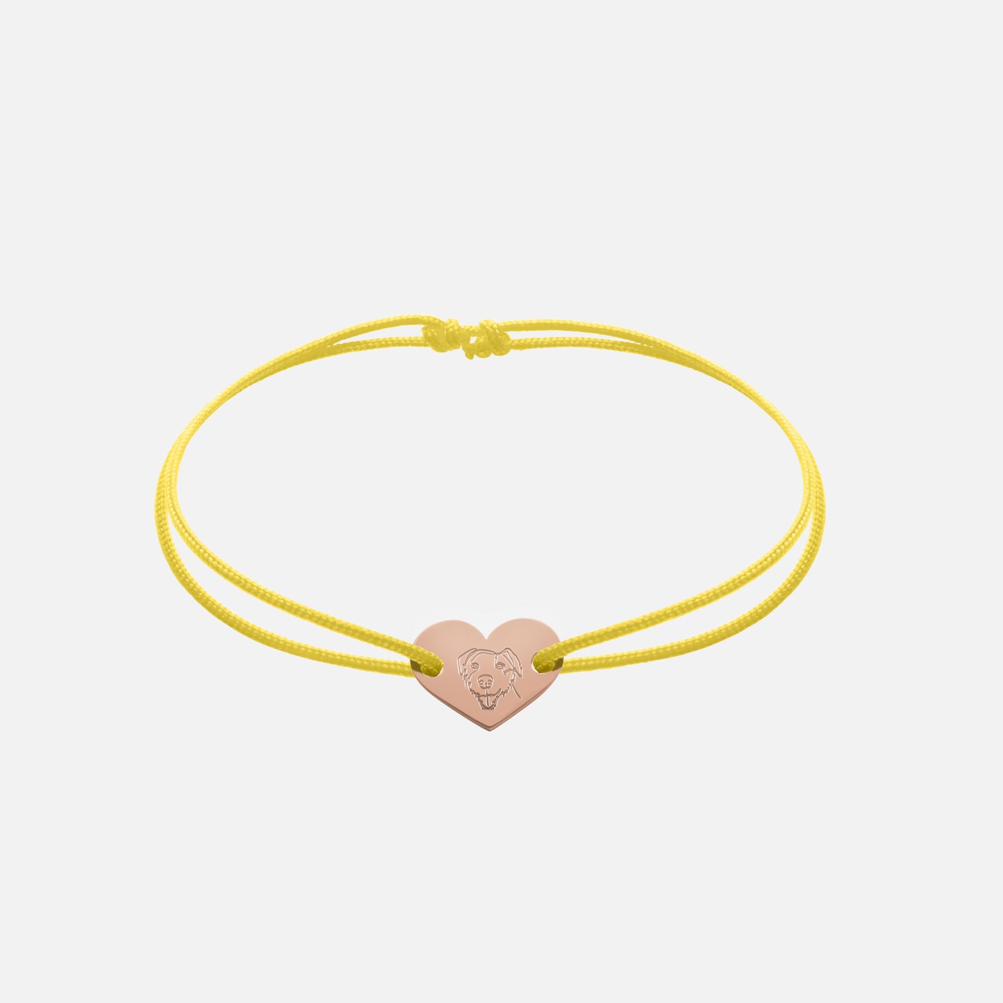 Friendship Bracelet With Heart Pendant (Rosegold)