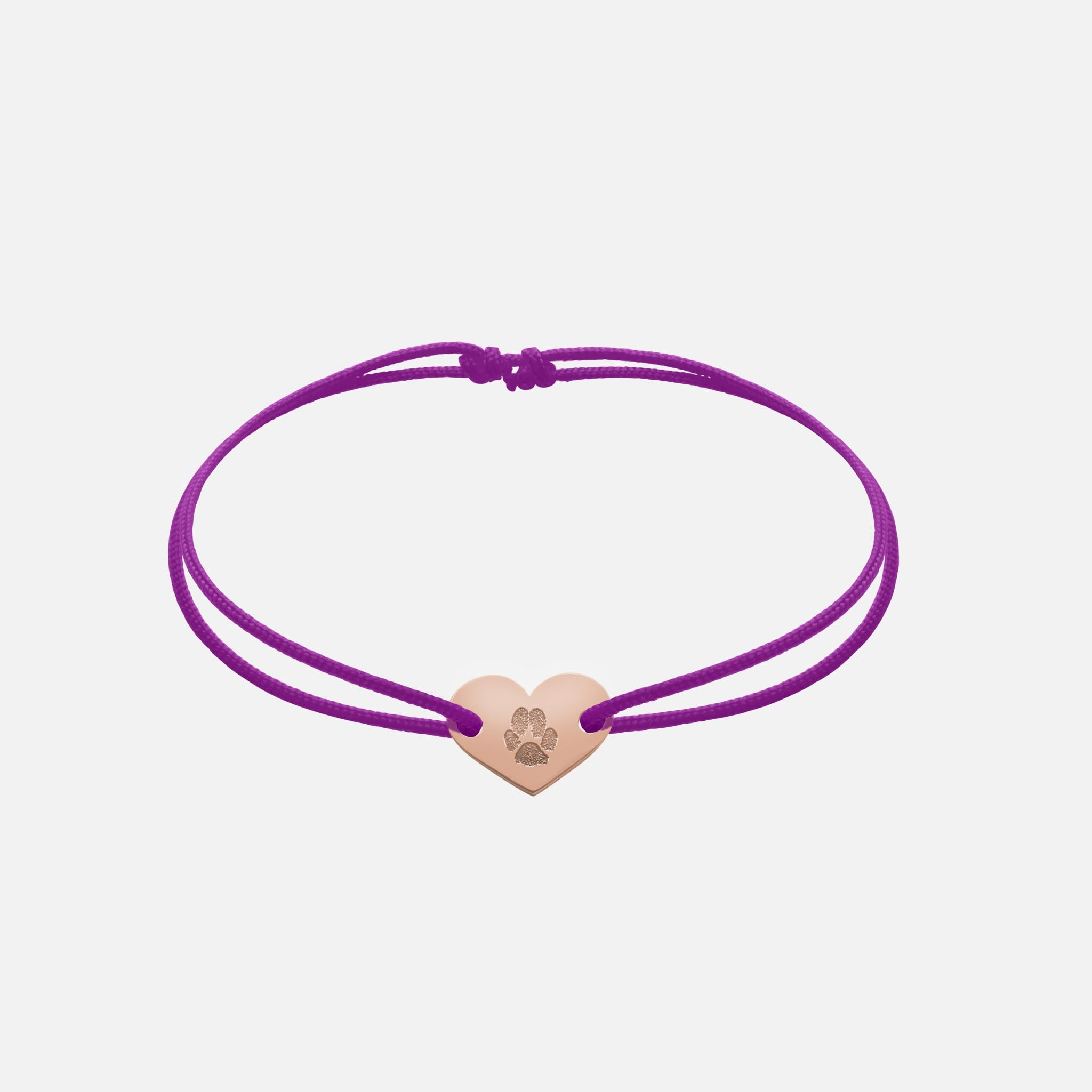 Friendship Bracelet With Heart Pendant (Rosegold)