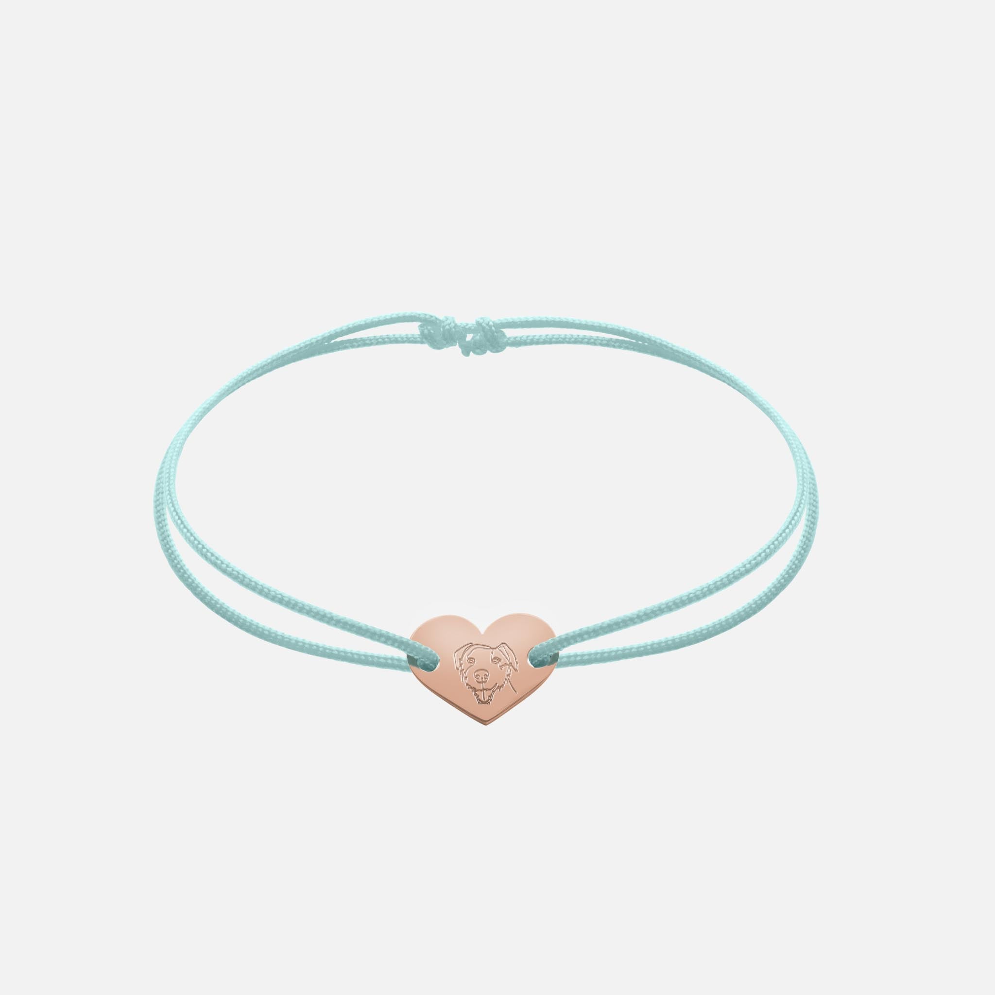 Friendship Bracelet With Heart Pendant (Rosegold)