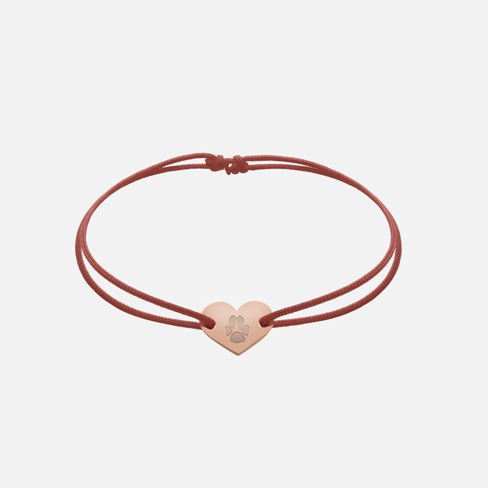 Friendship Bracelet With Heart Pendant (Rosegold)