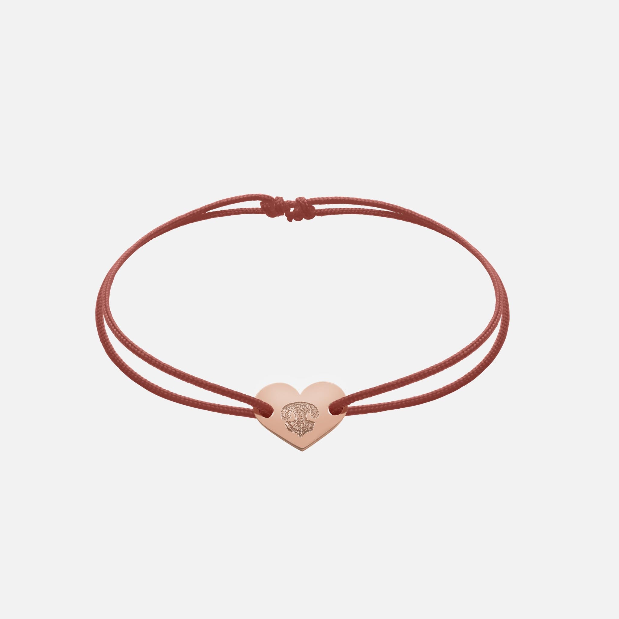 Friendship Bracelet With Heart Pendant (Rosegold)