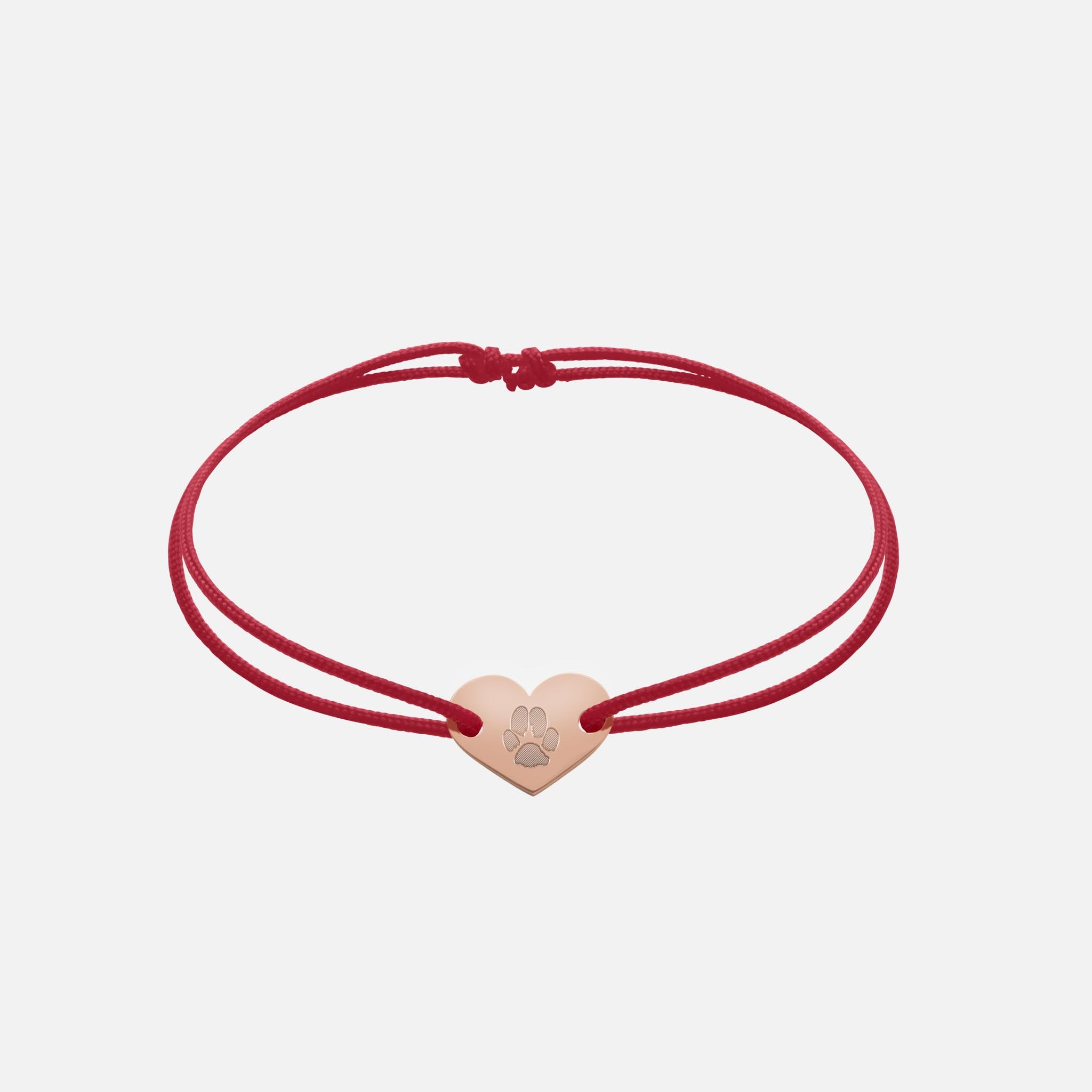 Friendship Bracelet With Heart Pendant (Rosegold)