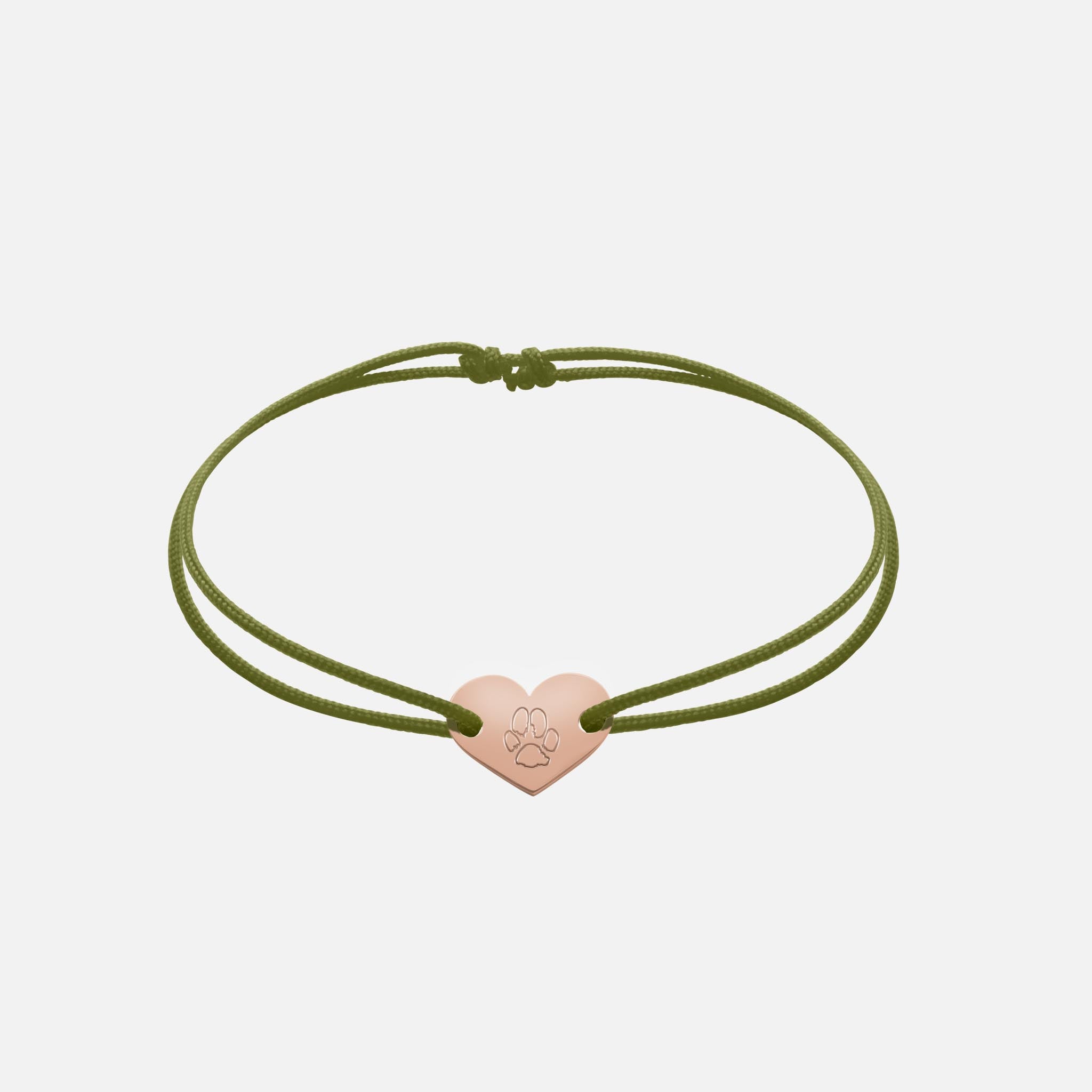 Friendship Bracelet With Heart Pendant (Rosegold)