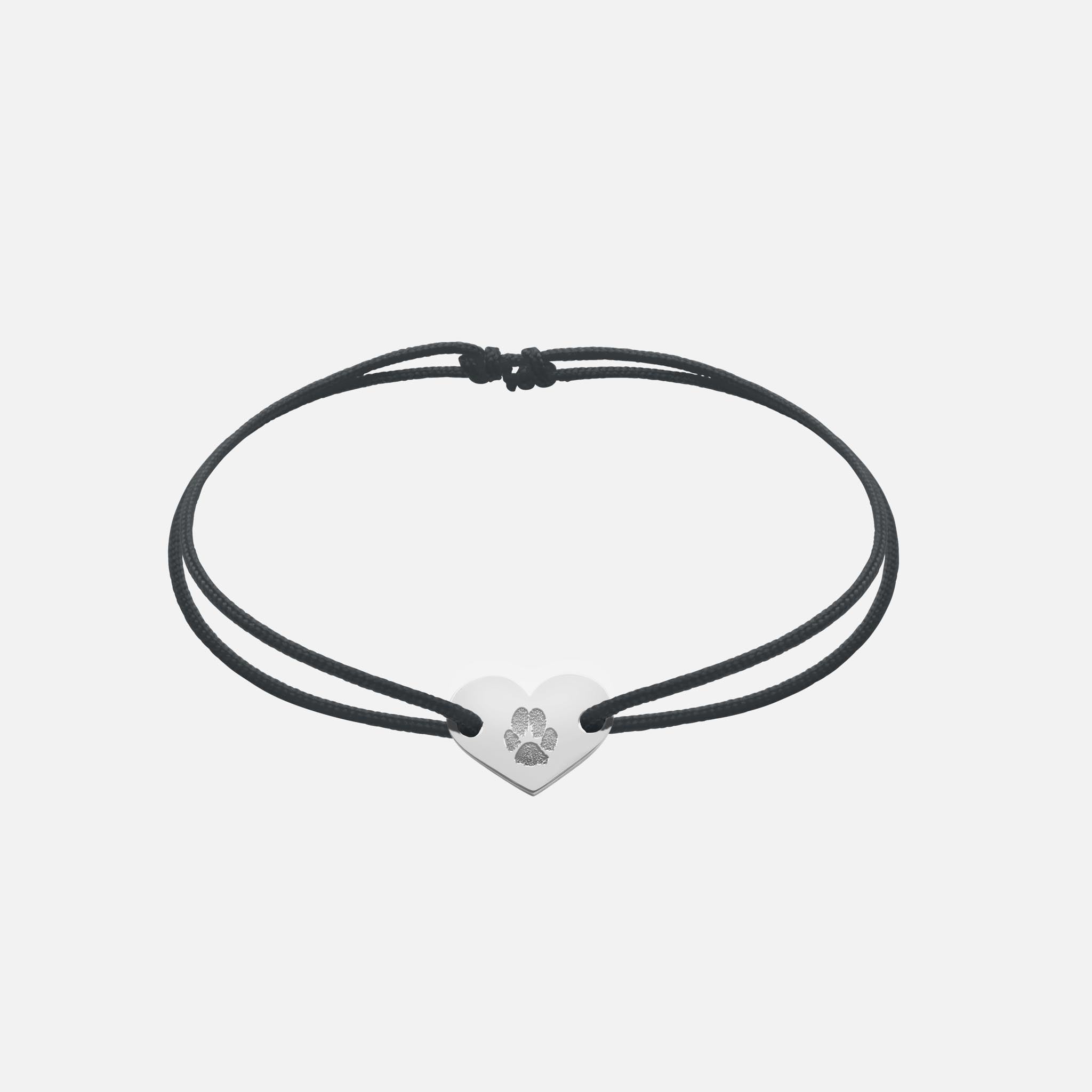 Friendship Bracelet With Heart Pendant (Silver)