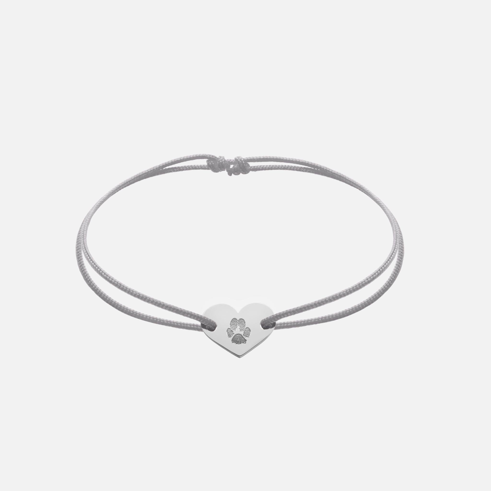 Friendship Bracelet With Heart Pendant (Silver)