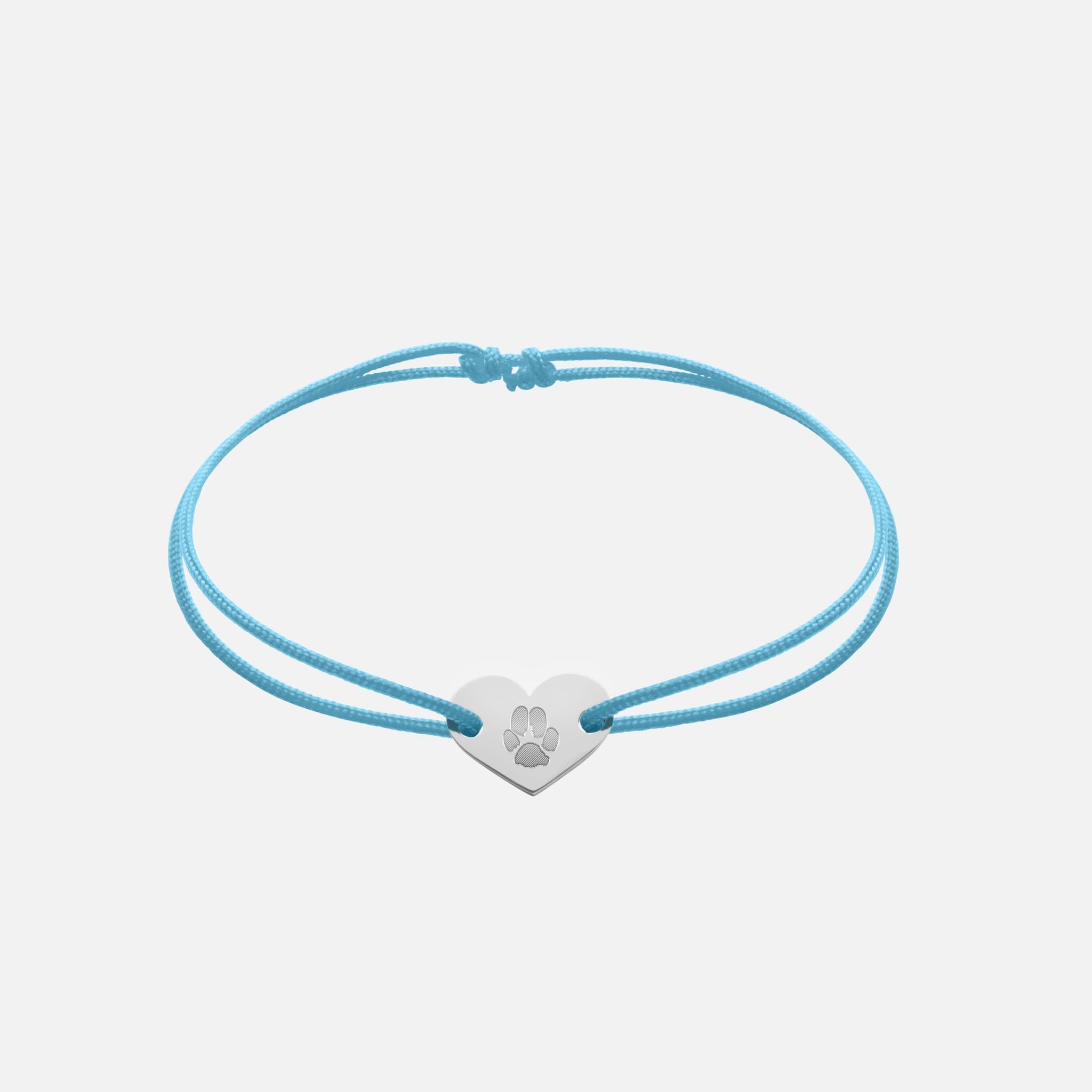 Friendship Bracelet With Heart Pendant (Silver)