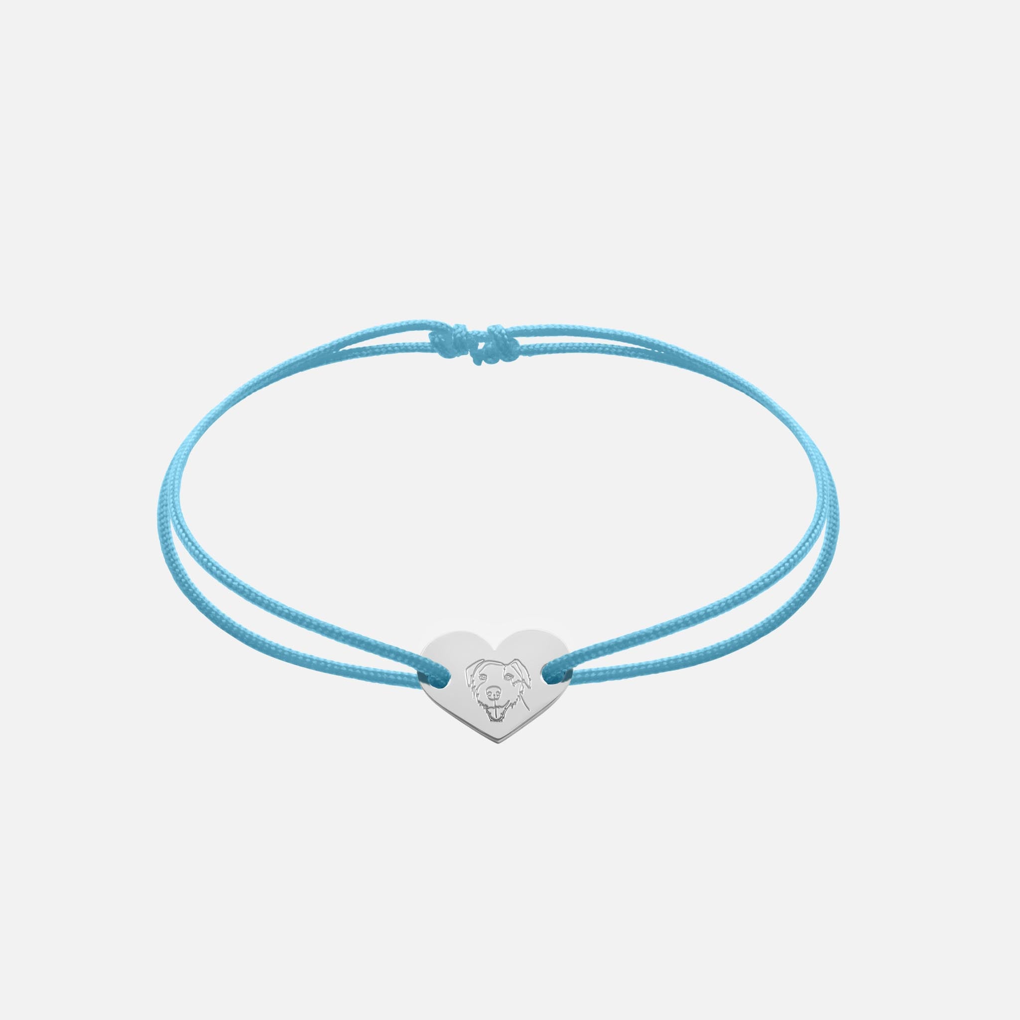 Friendship Bracelet With Heart Pendant (Silver)