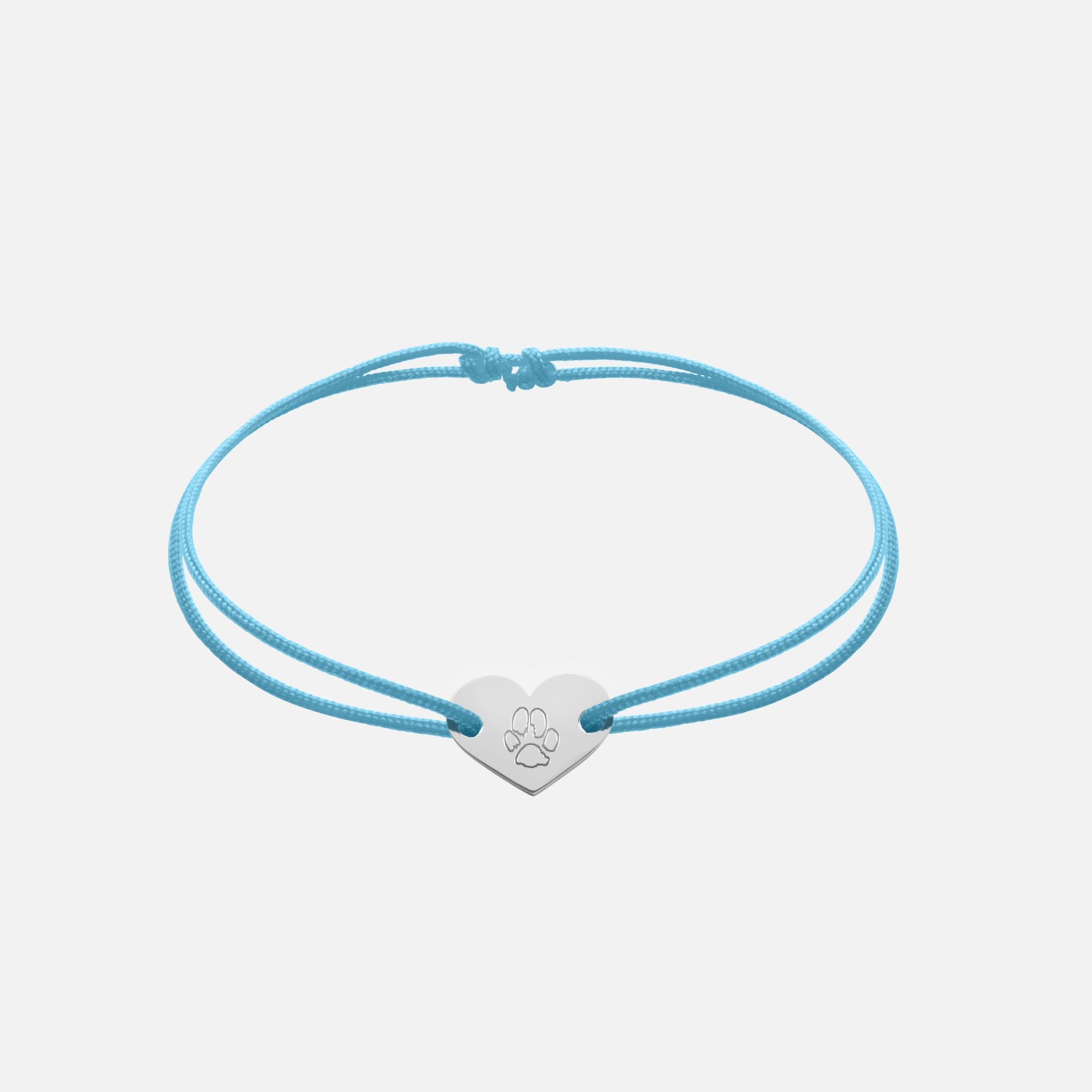 Friendship Bracelet With Heart Pendant (Silver)