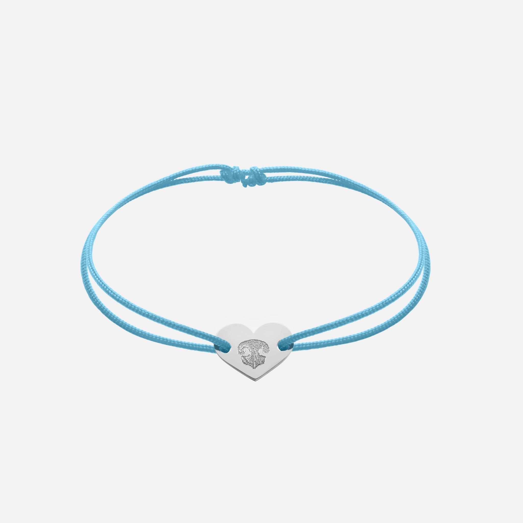 Friendship Bracelet With Heart Pendant (Silver)