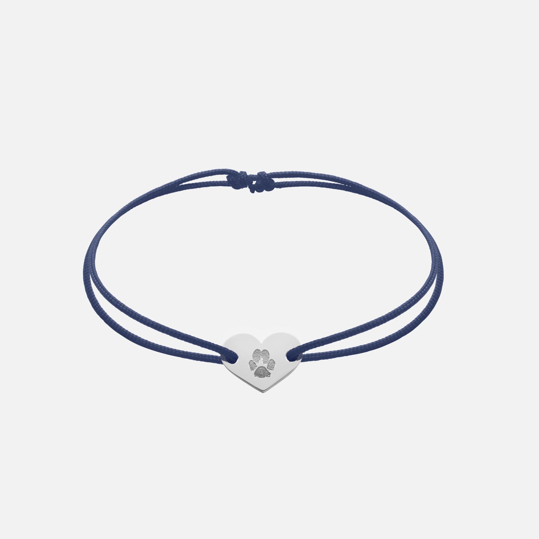 Friendship Bracelet With Heart Pendant (Silver)