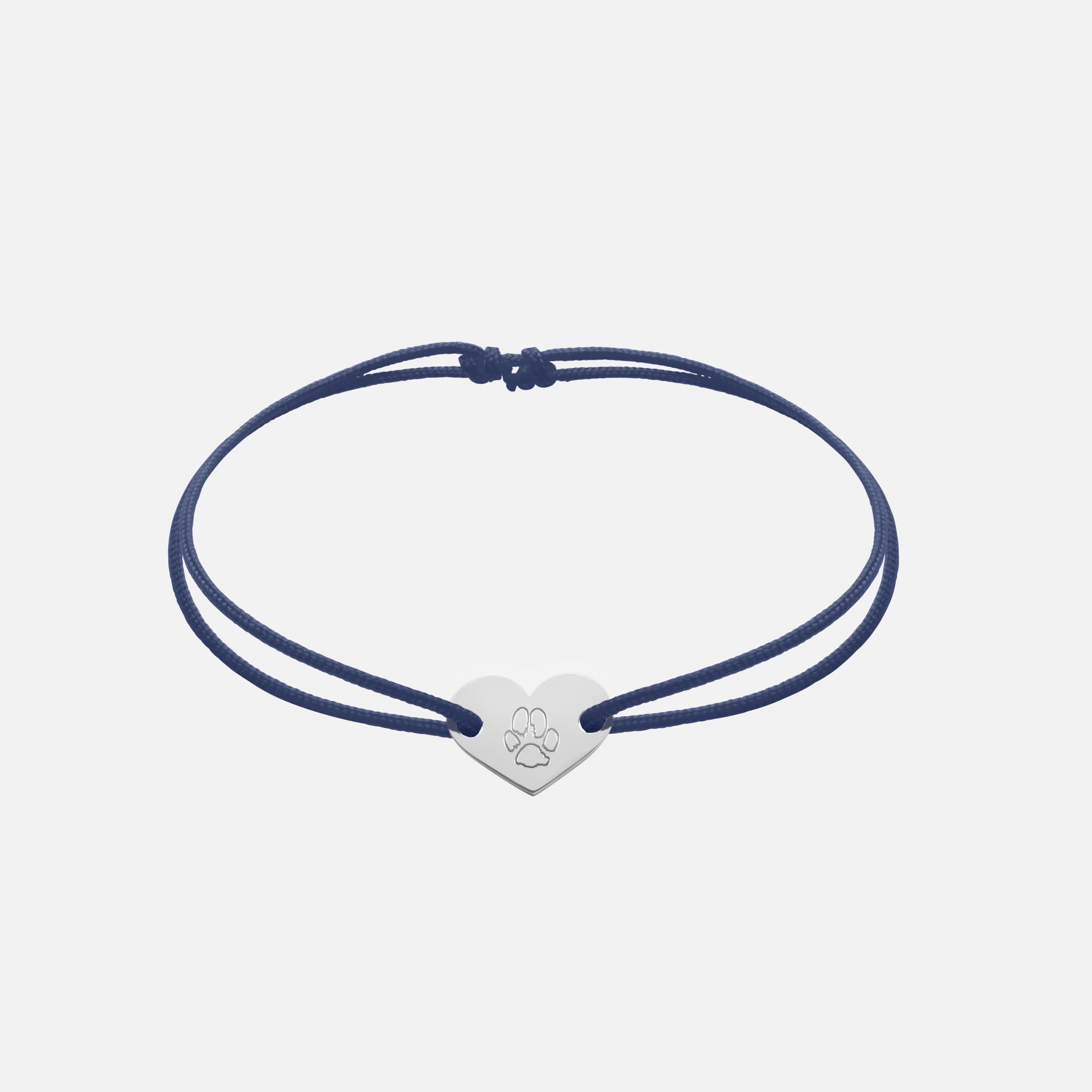 Friendship Bracelet With Heart Pendant (Silver)
