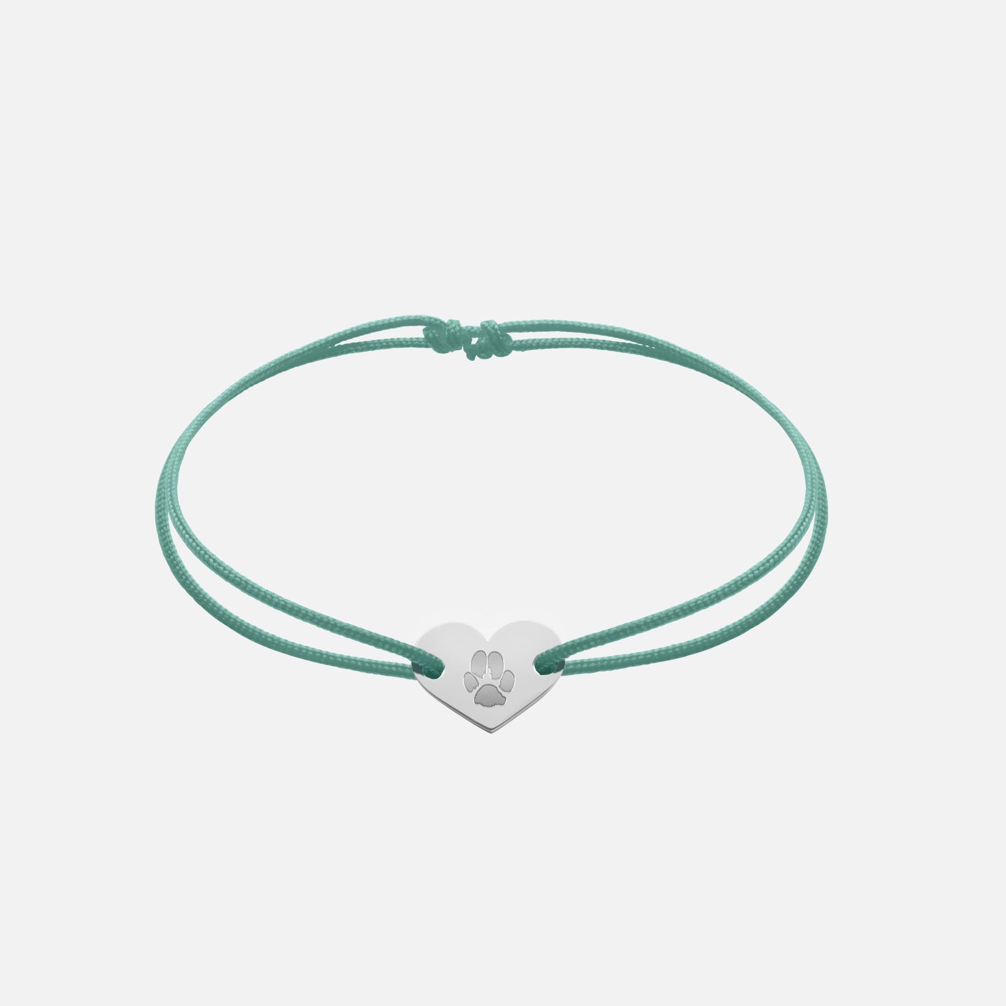 Friendship Bracelet With Heart Pendant (Silver)