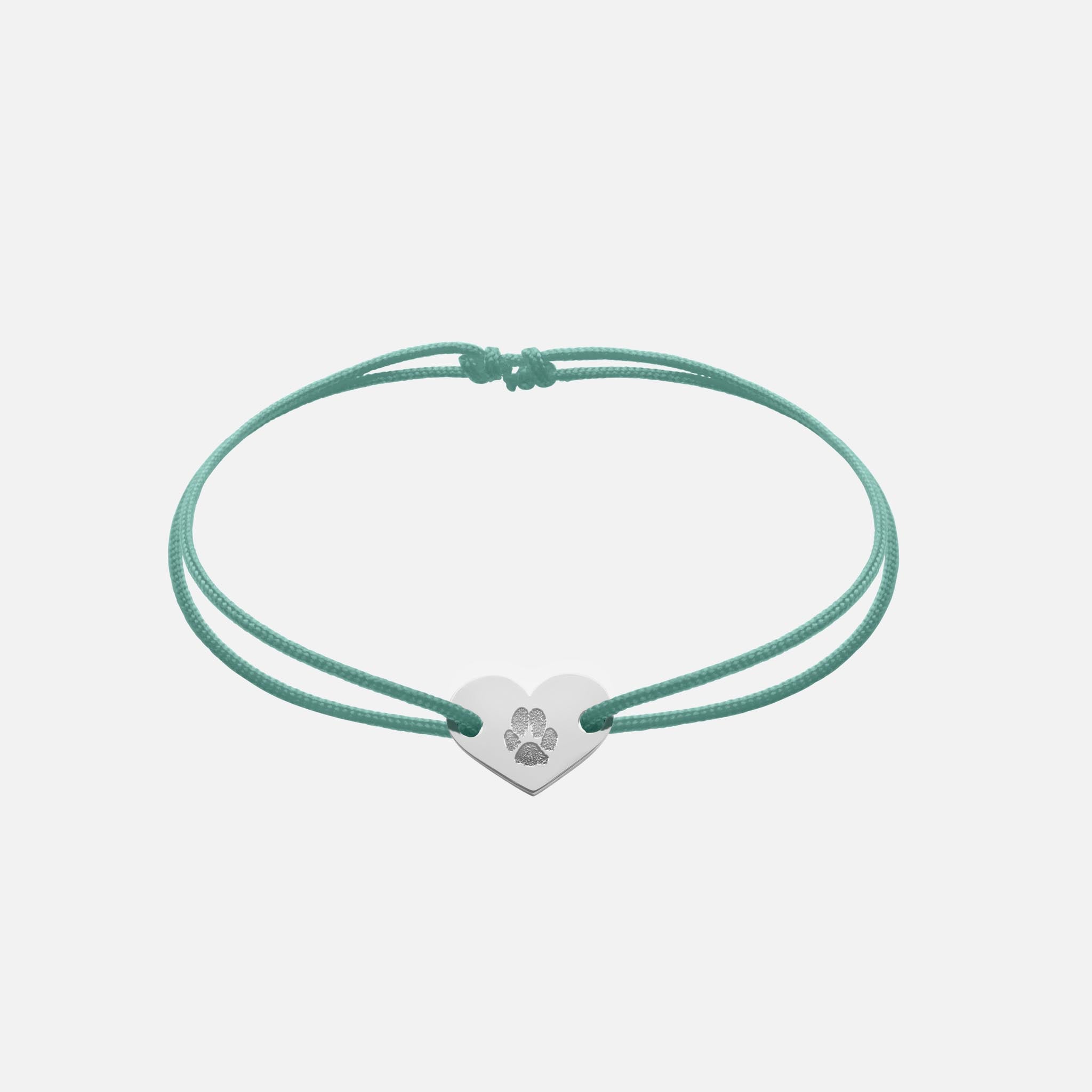 Friendship Bracelet With Heart Pendant (Silver)