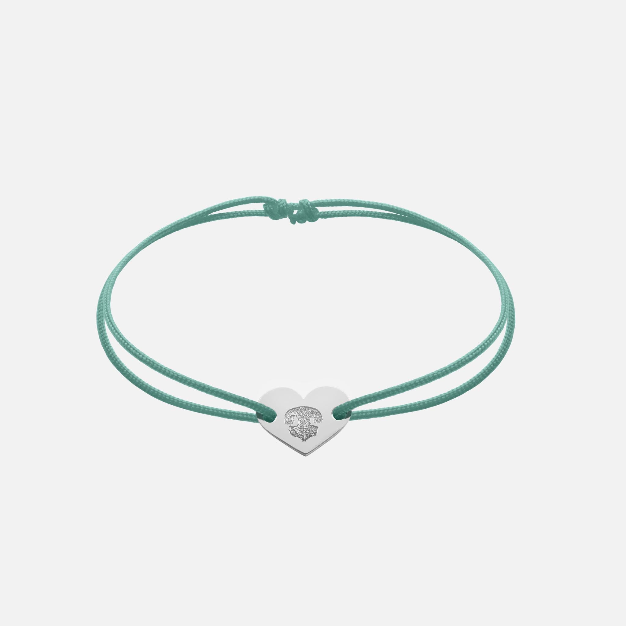 Friendship Bracelet With Heart Pendant (Silver)