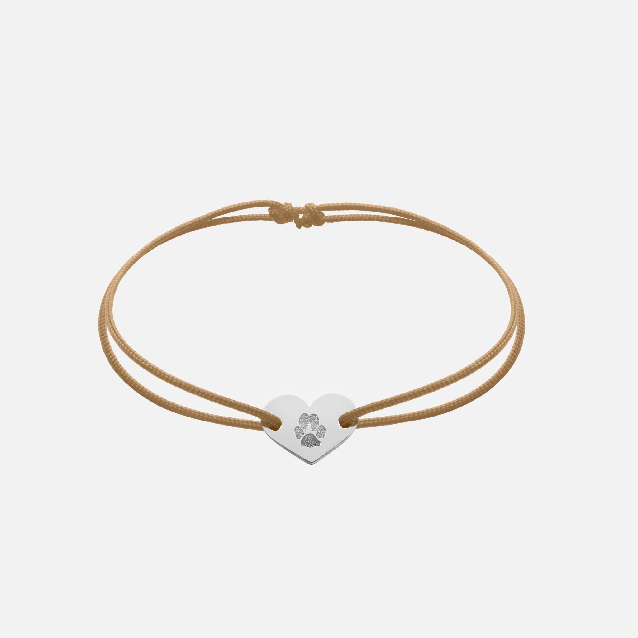 Friendship Bracelet With Heart Pendant (Silver)
