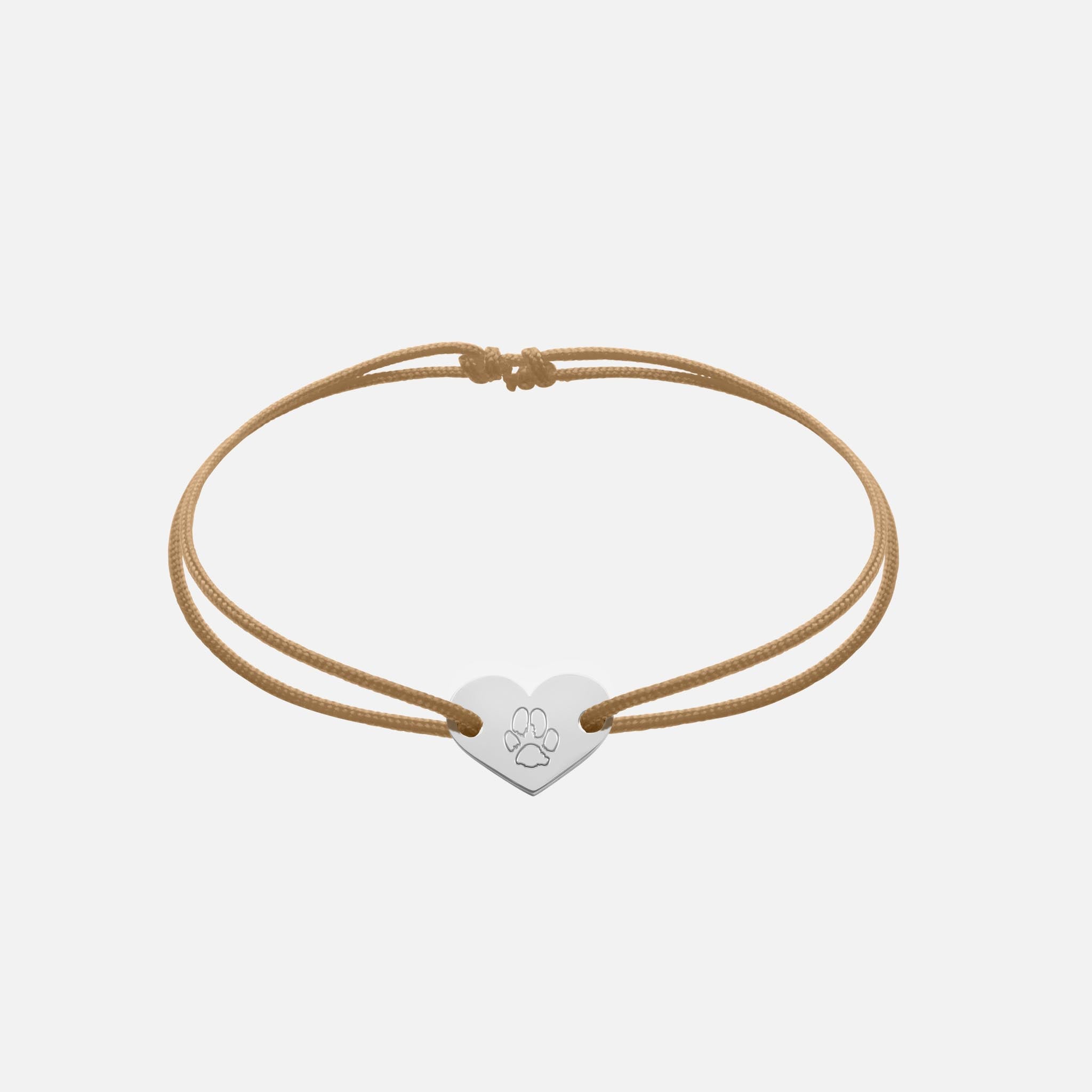 Friendship Bracelet With Heart Pendant (Silver)