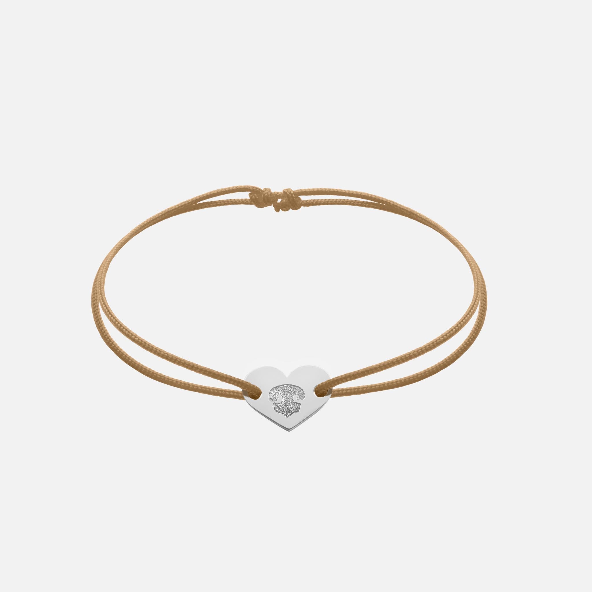 Friendship Bracelet With Heart Pendant (Silver)