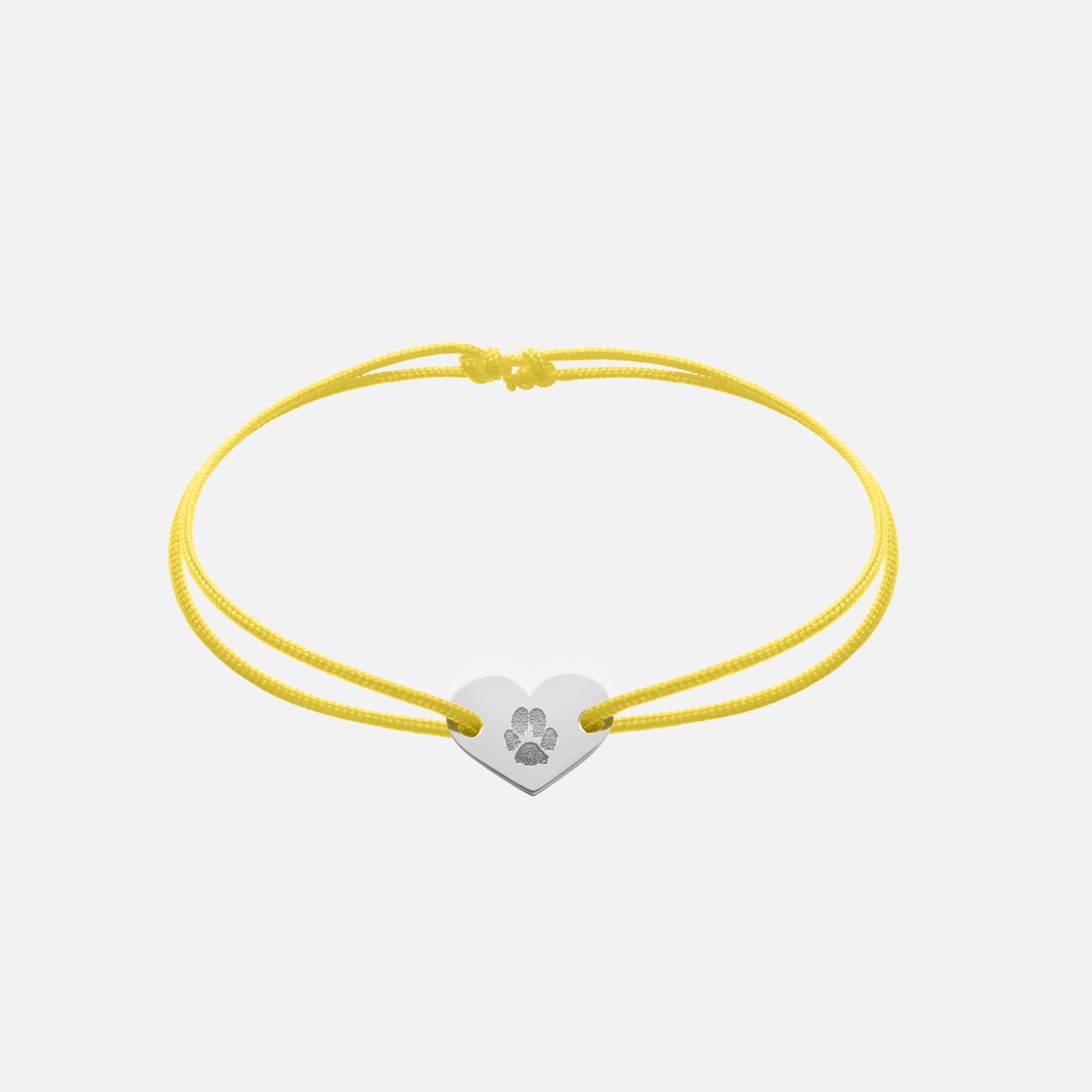 Friendship Bracelet With Heart Pendant (Silver)