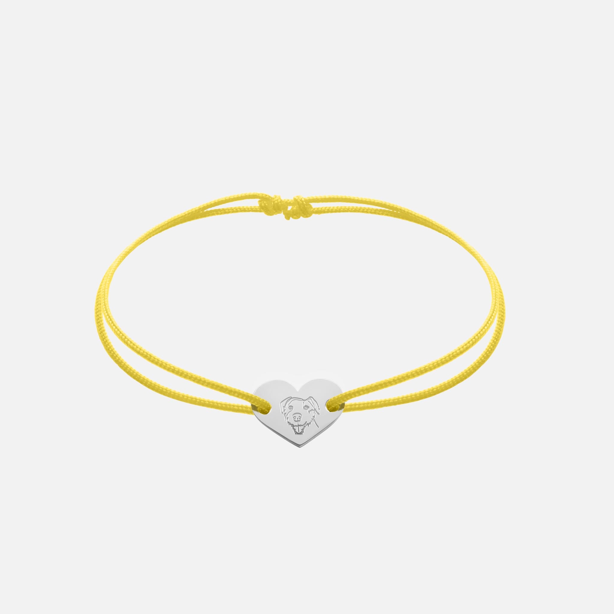Friendship Bracelet With Heart Pendant (Silver)