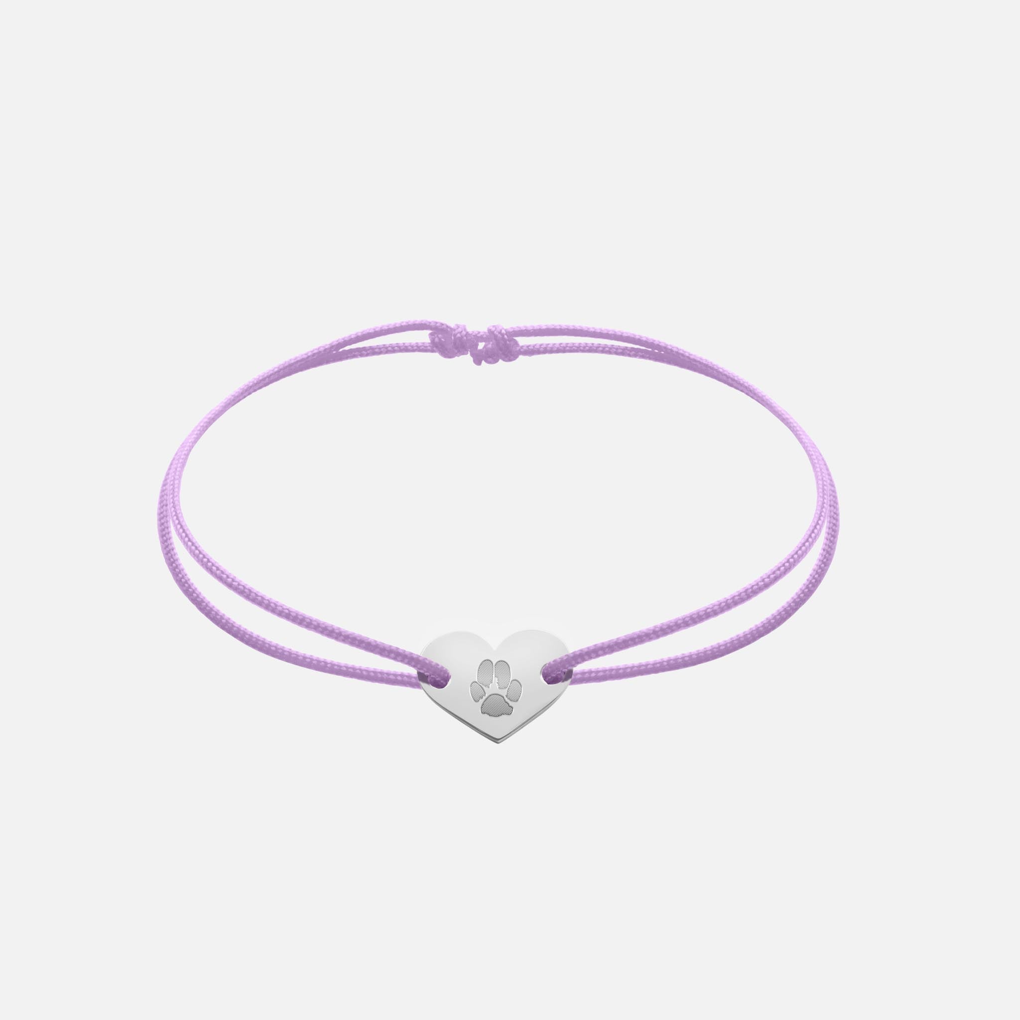 Friendship Bracelet With Heart Pendant (Silver)
