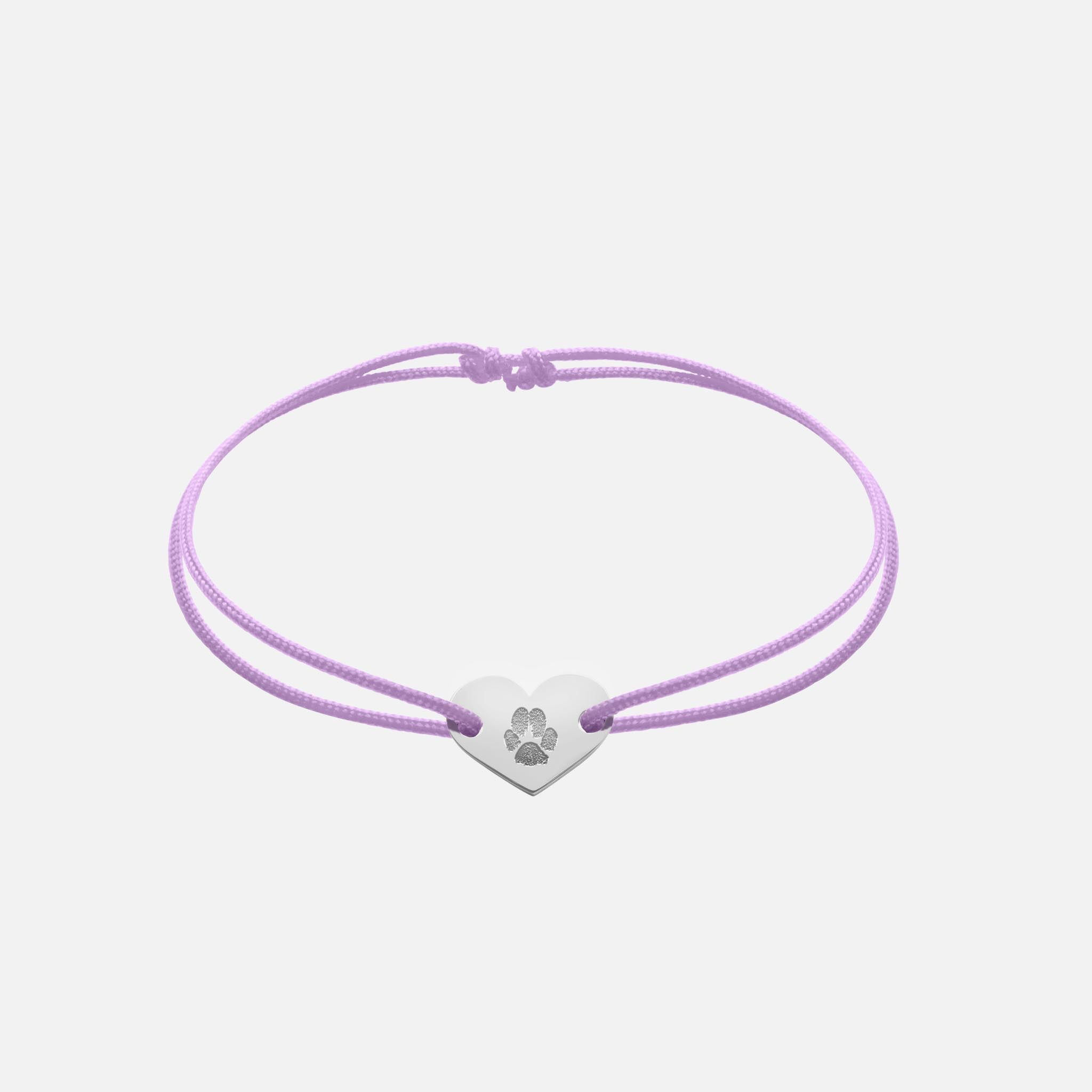 Friendship Bracelet With Heart Pendant (Silver)