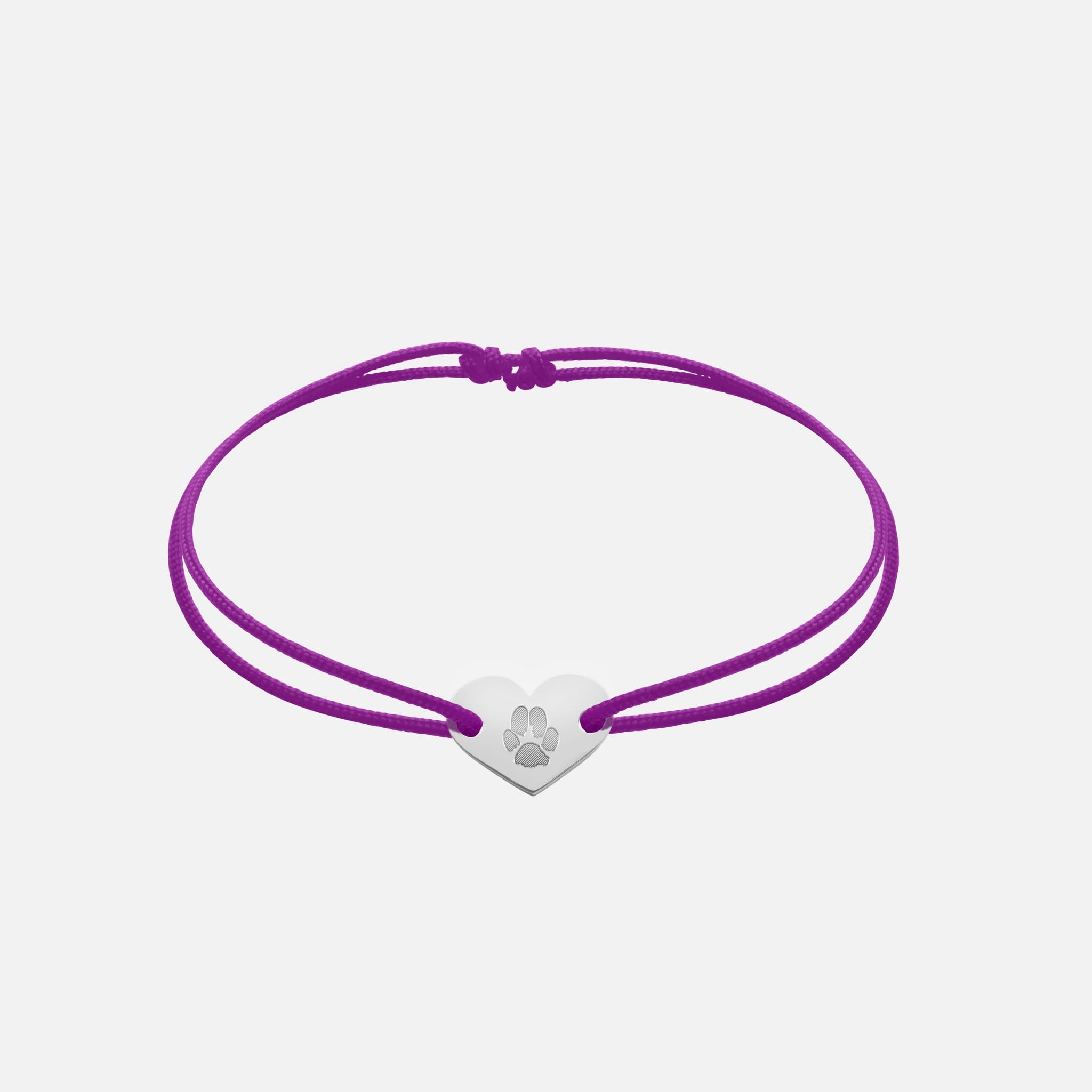 Friendship Bracelet With Heart Pendant (Silver)