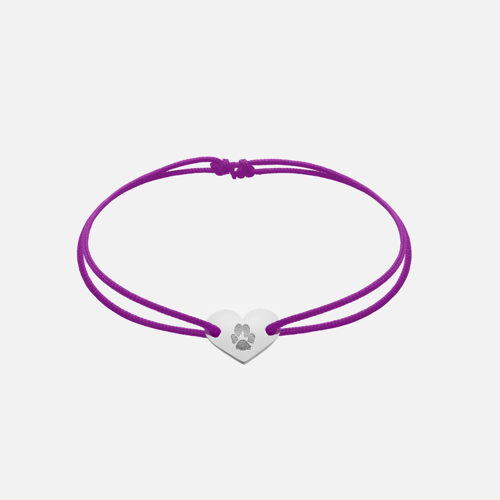 Friendship Bracelet With Heart Pendant (Silver)