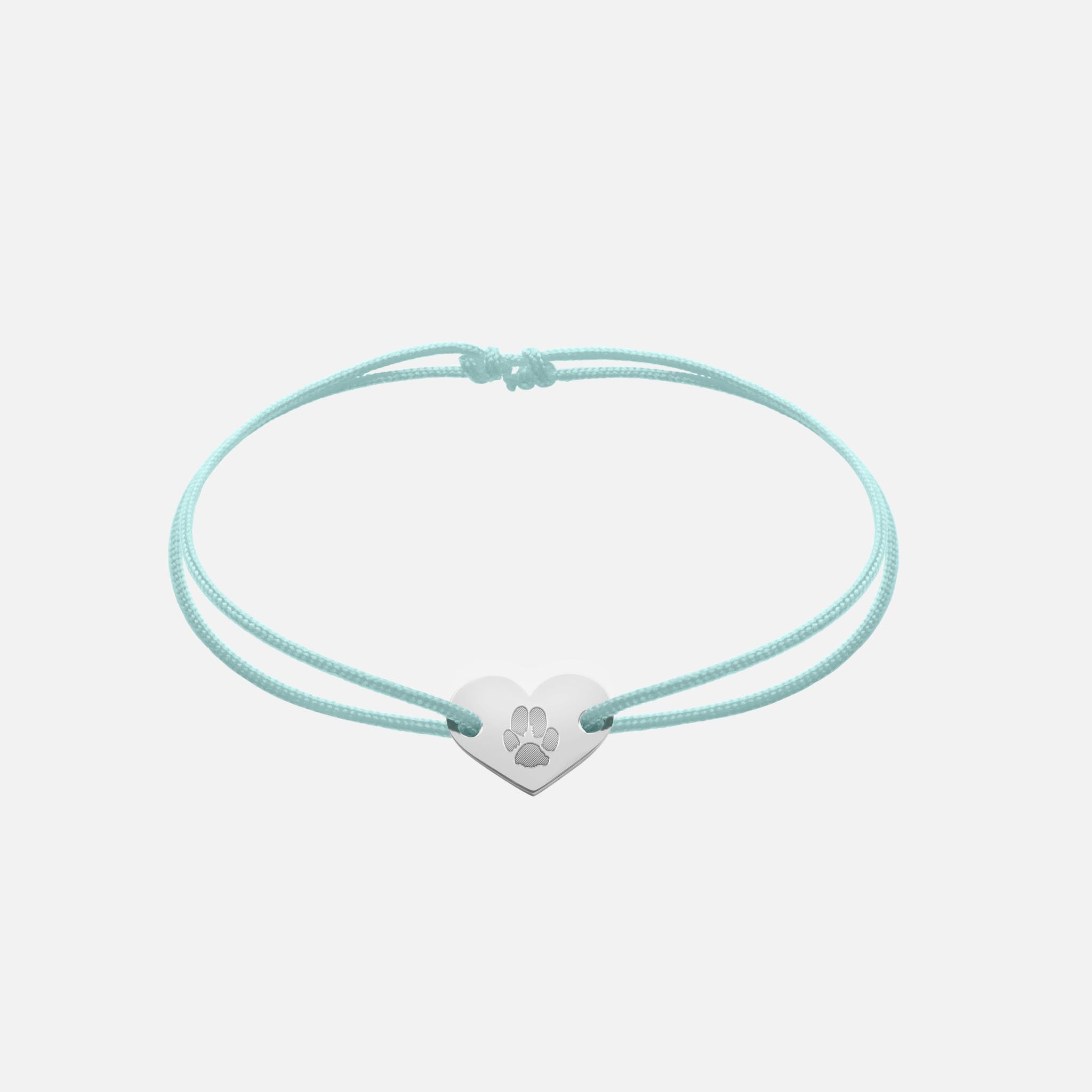 Friendship Bracelet With Heart Pendant (Silver)