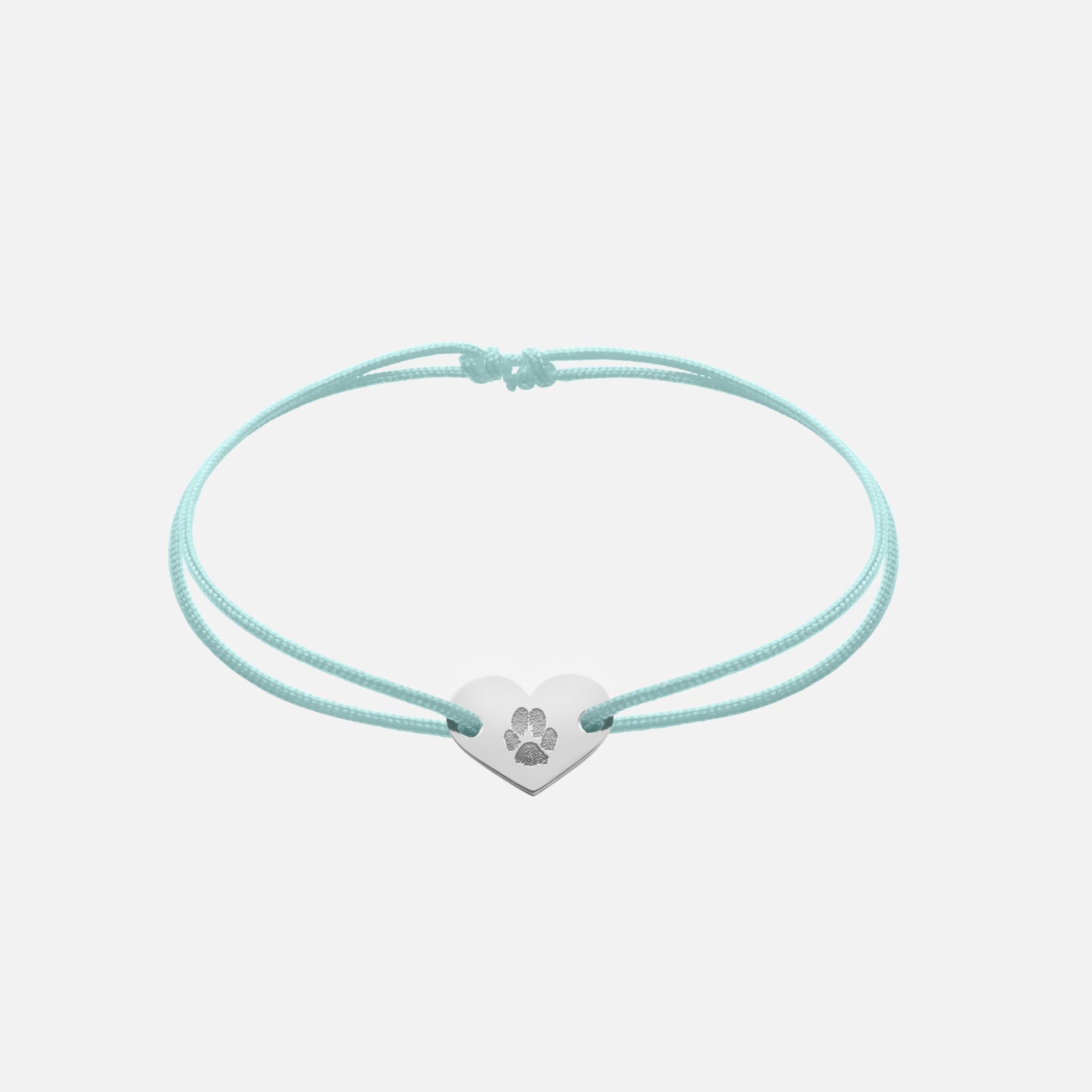 Friendship Bracelet With Heart Pendant (Silver)