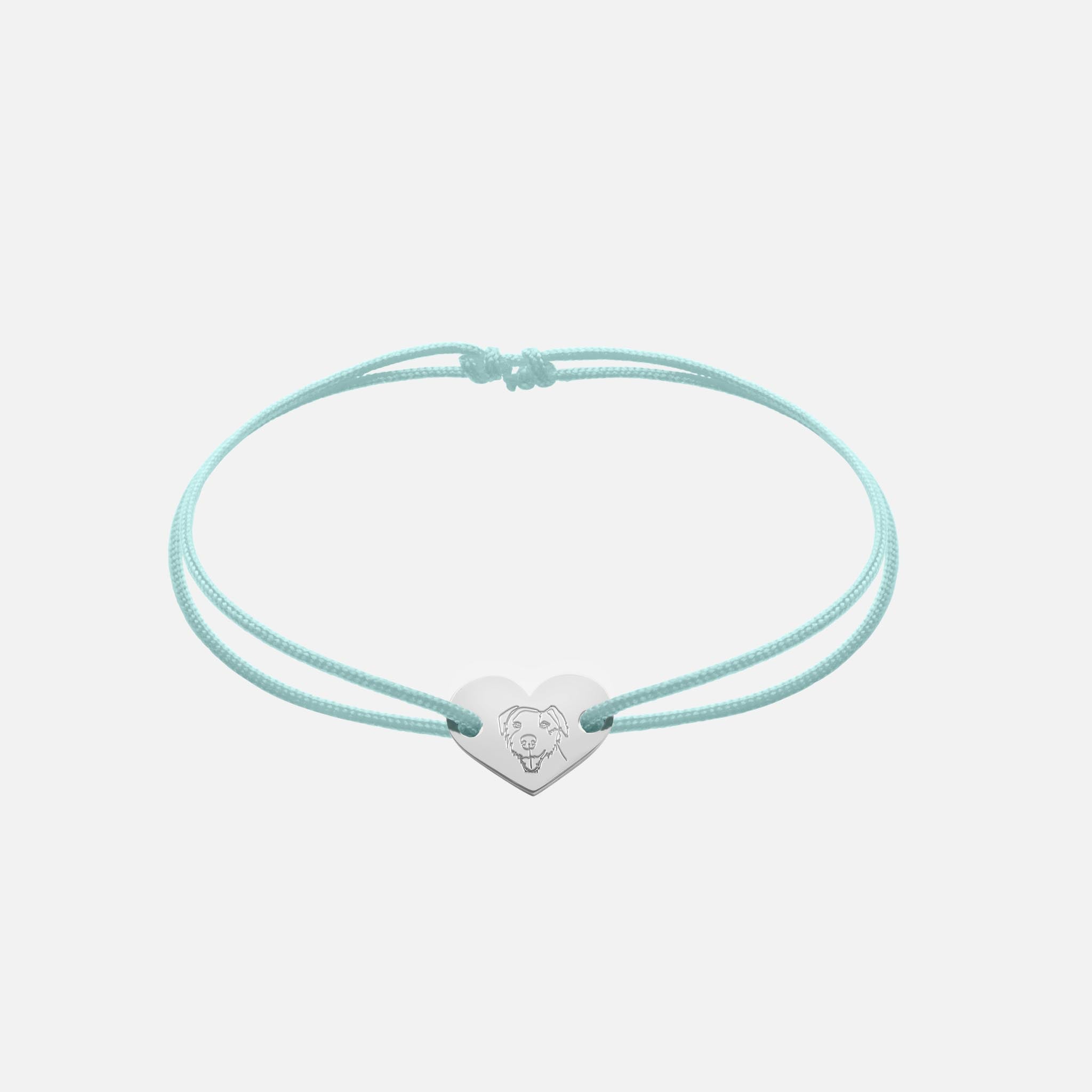 Friendship Bracelet With Heart Pendant (Silver)