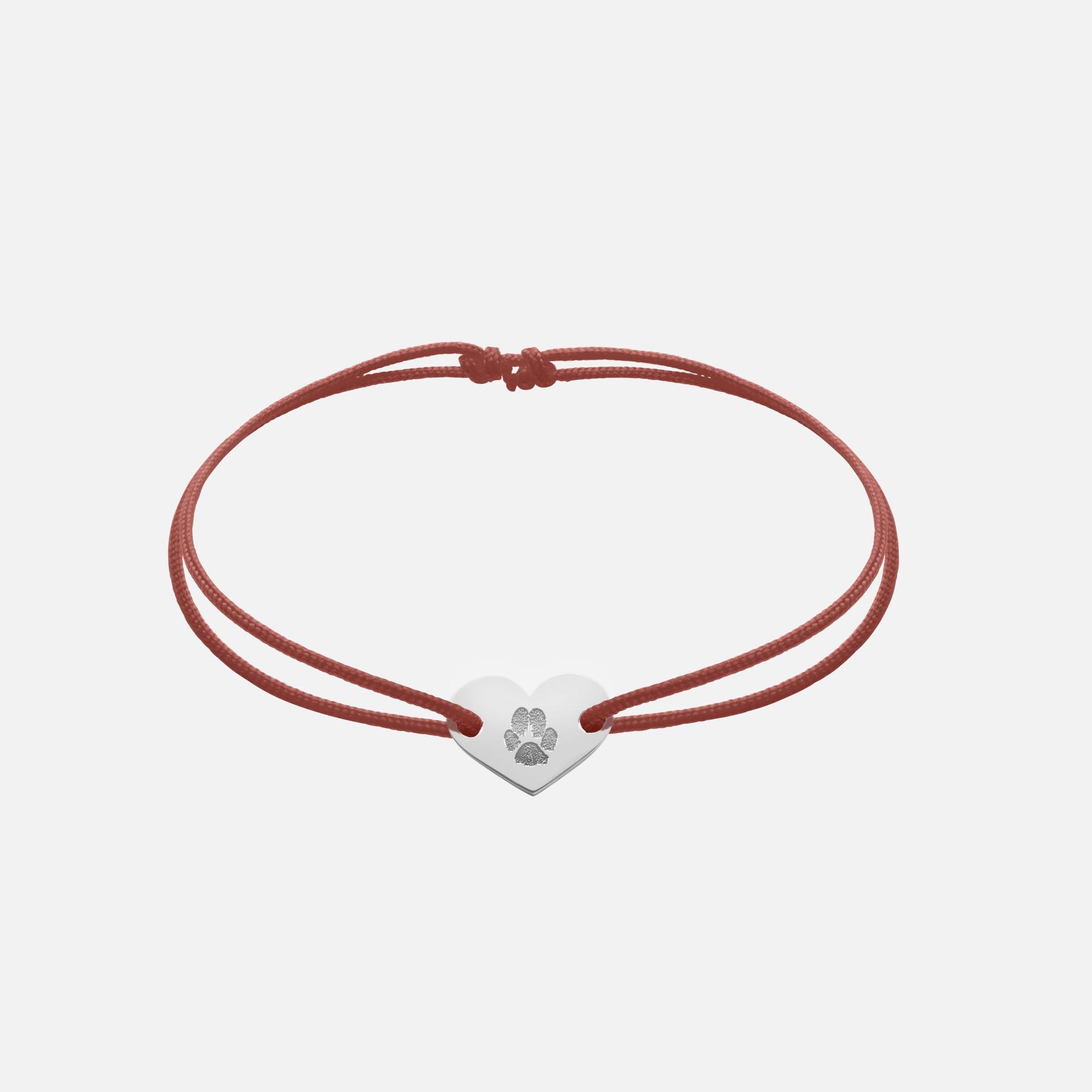 Friendship Bracelet With Heart Pendant (Silver)