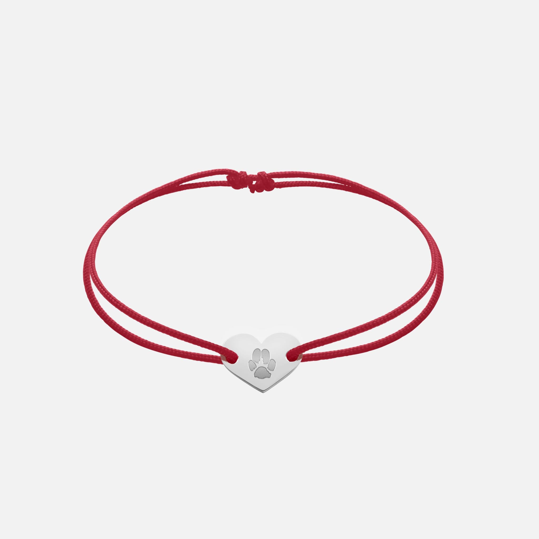 Friendship Bracelet With Heart Pendant (Silver)