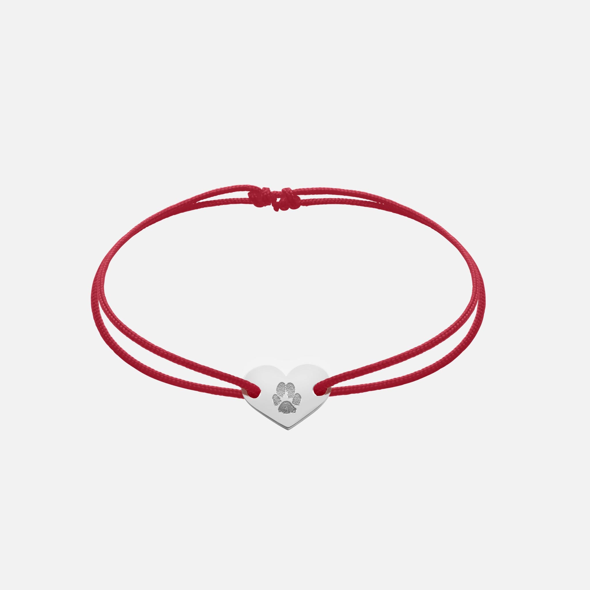 Friendship Bracelet With Heart Pendant (Silver)