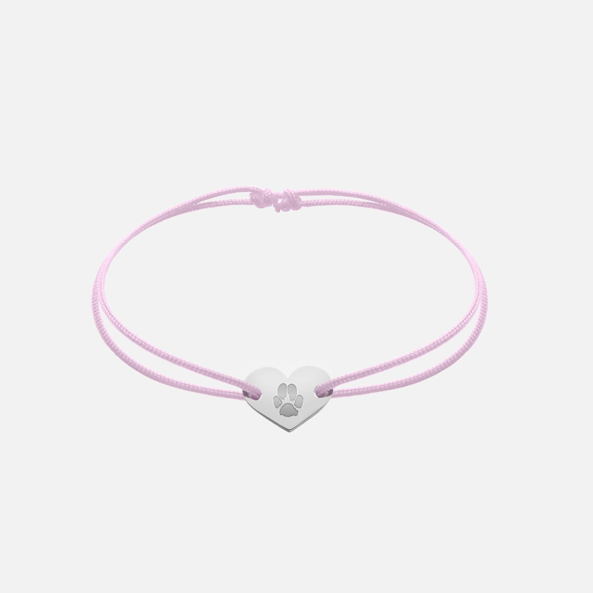 Friendship Bracelet With Heart Pendant (Silver)