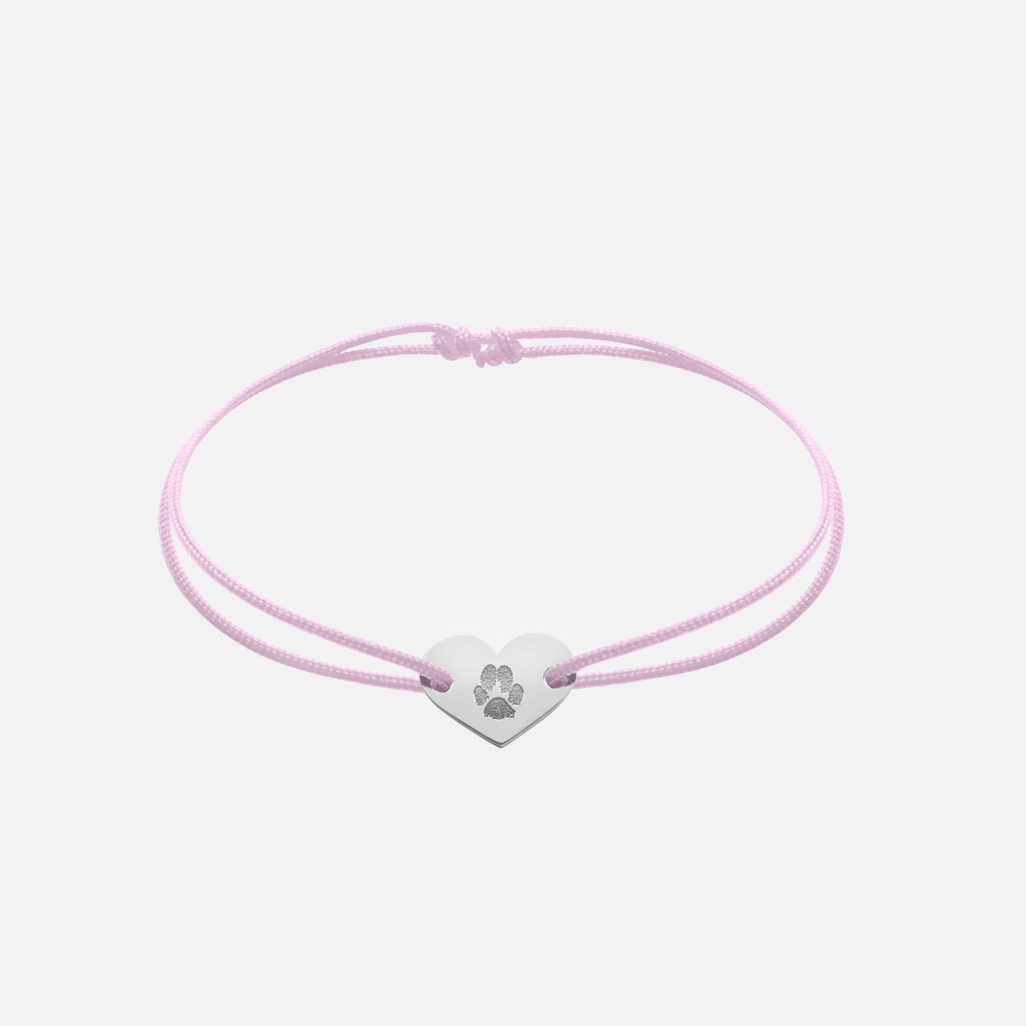 Friendship Bracelet With Heart Pendant (Silver)