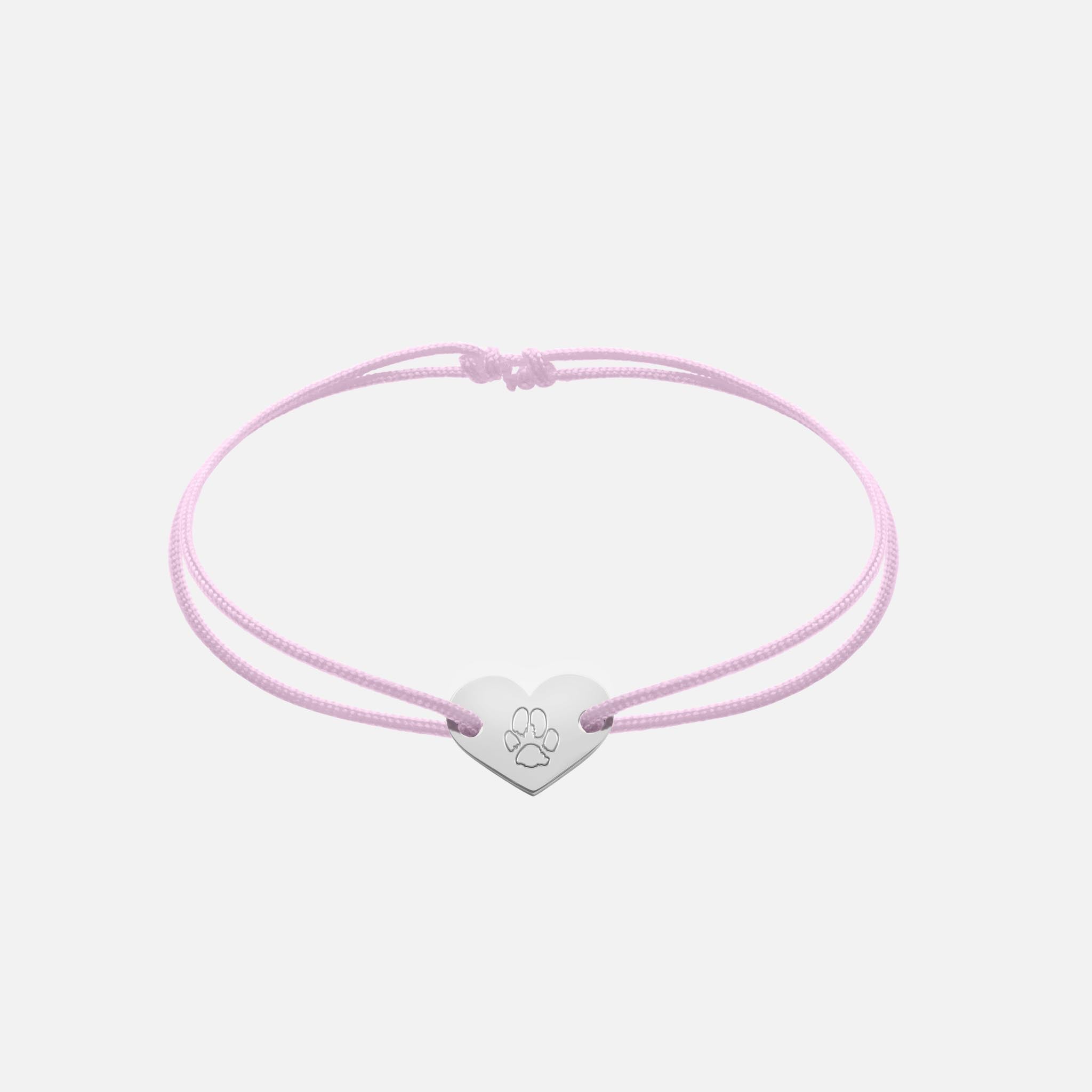 Friendship Bracelet With Heart Pendant (Silver)
