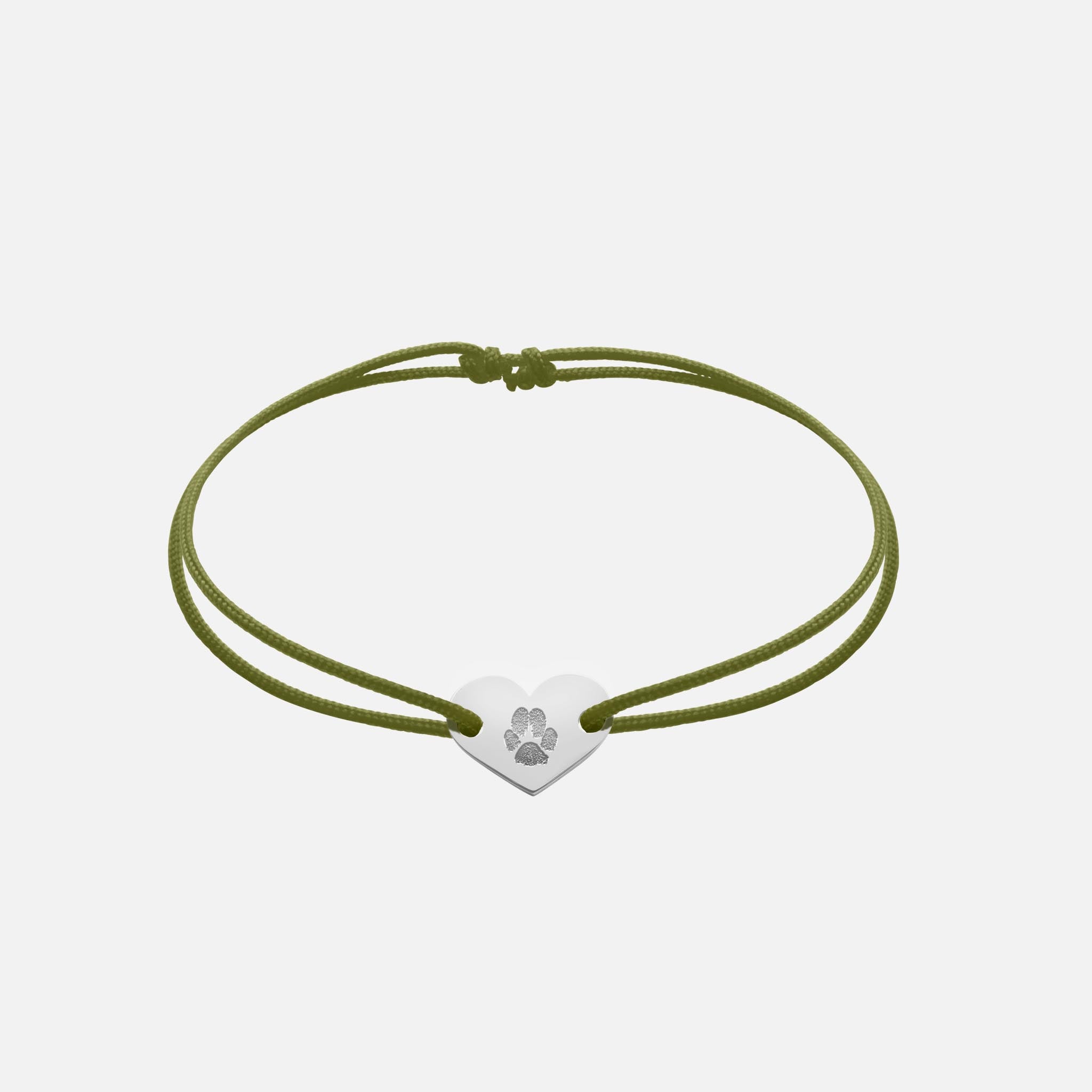 Friendship Bracelet With Heart Pendant (Silver)