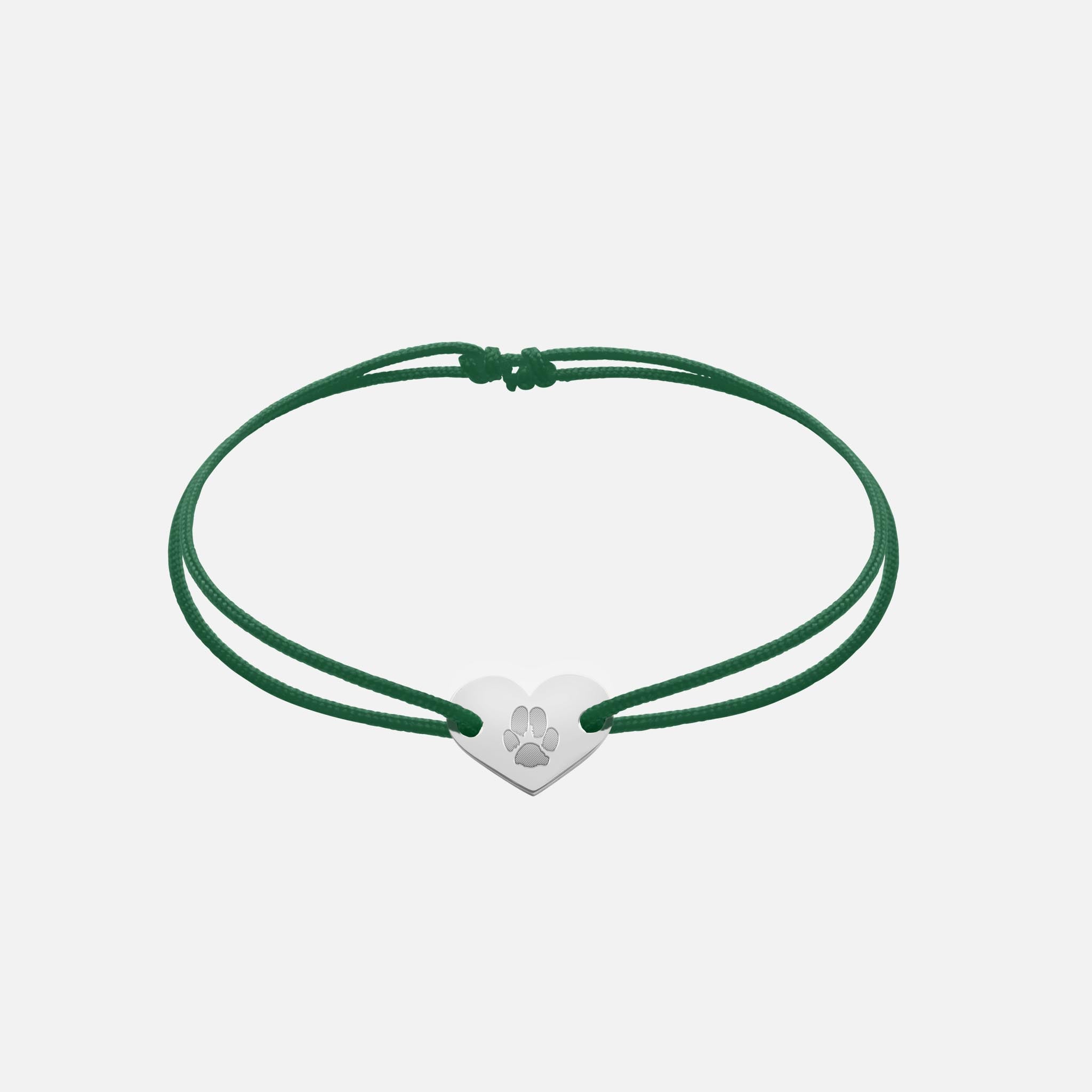 Friendship Bracelet With Heart Pendant (Silver)