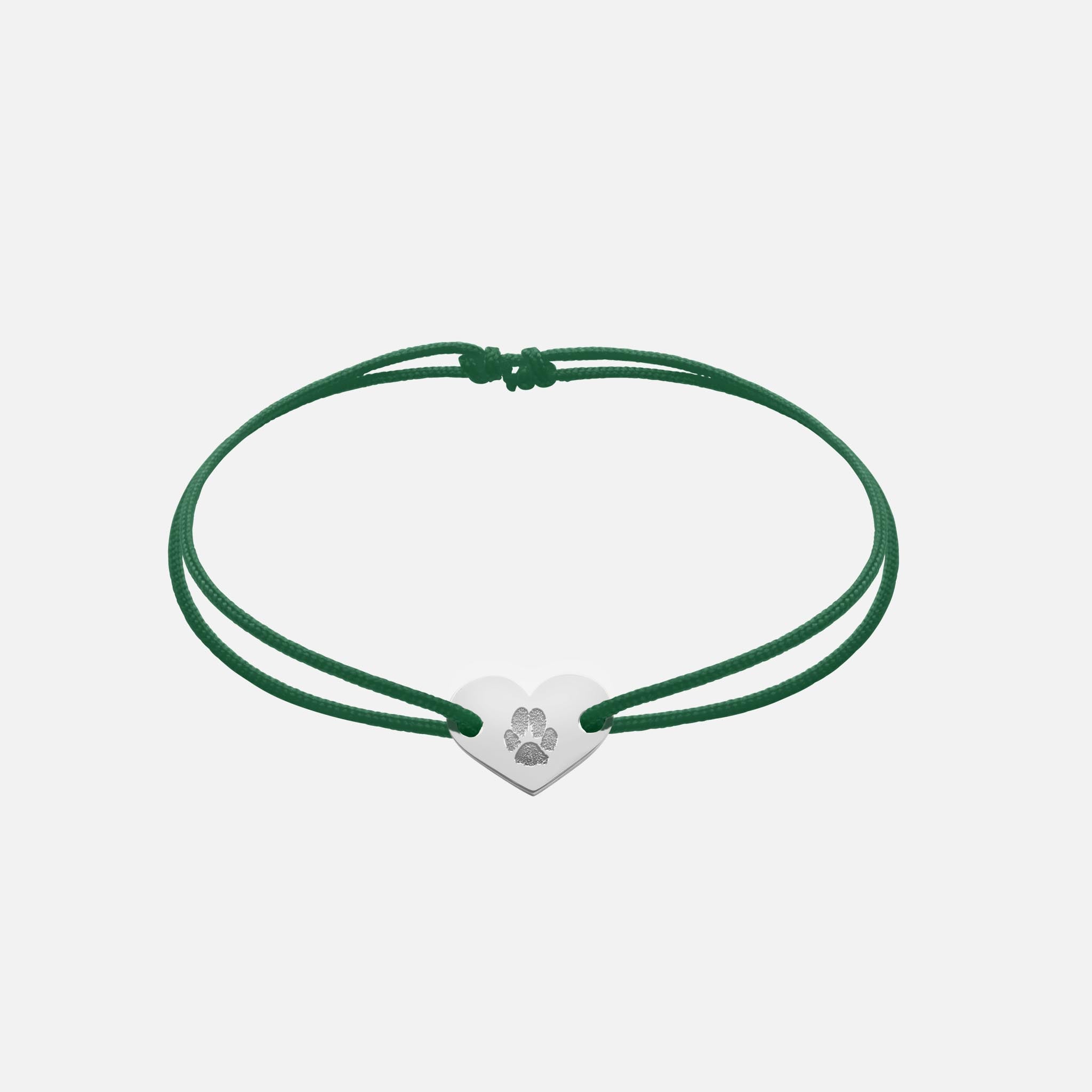 Friendship Bracelet With Heart Pendant (Silver)