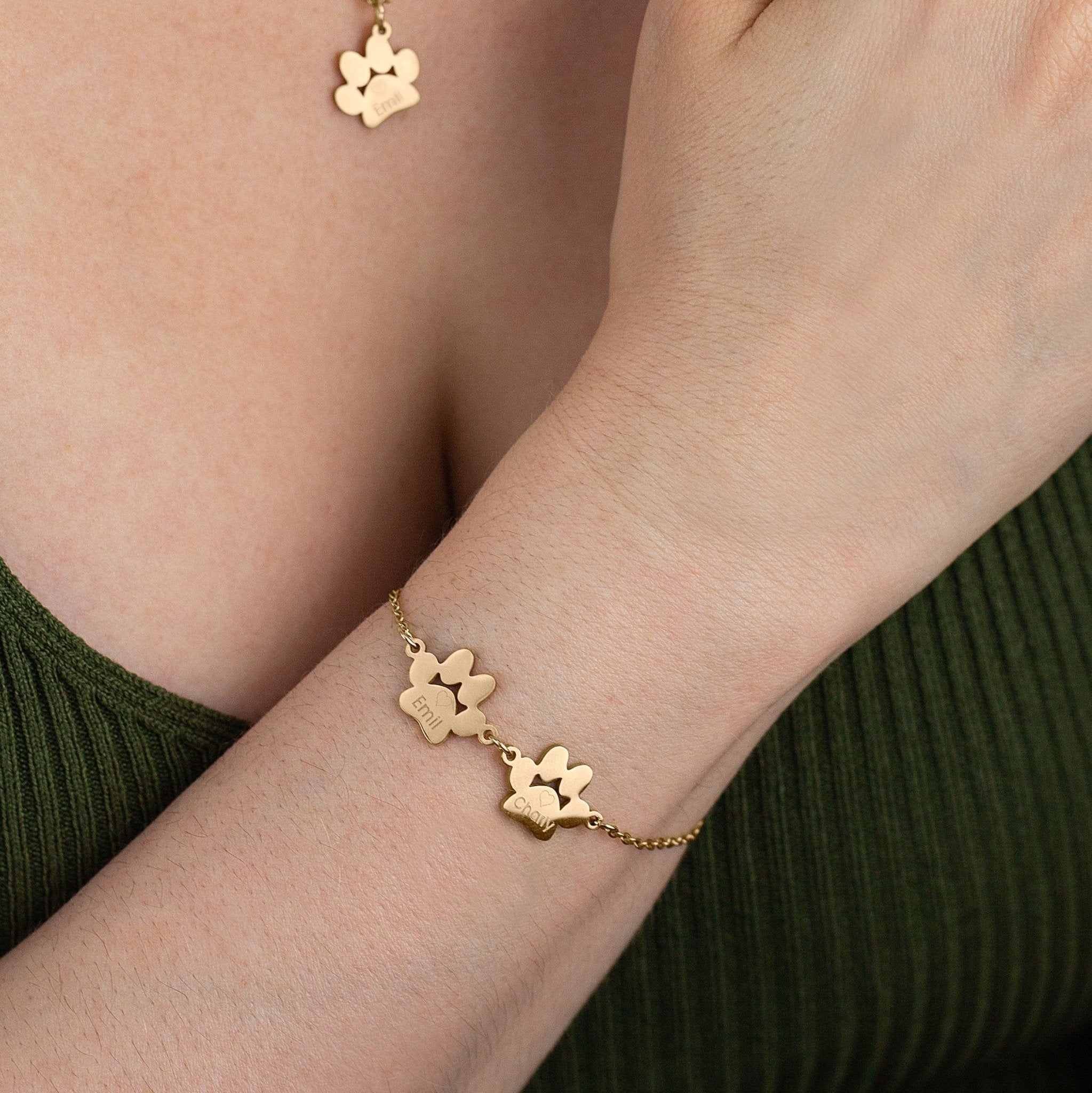 Armband mit zwei Pfoten - Infinity Paws
